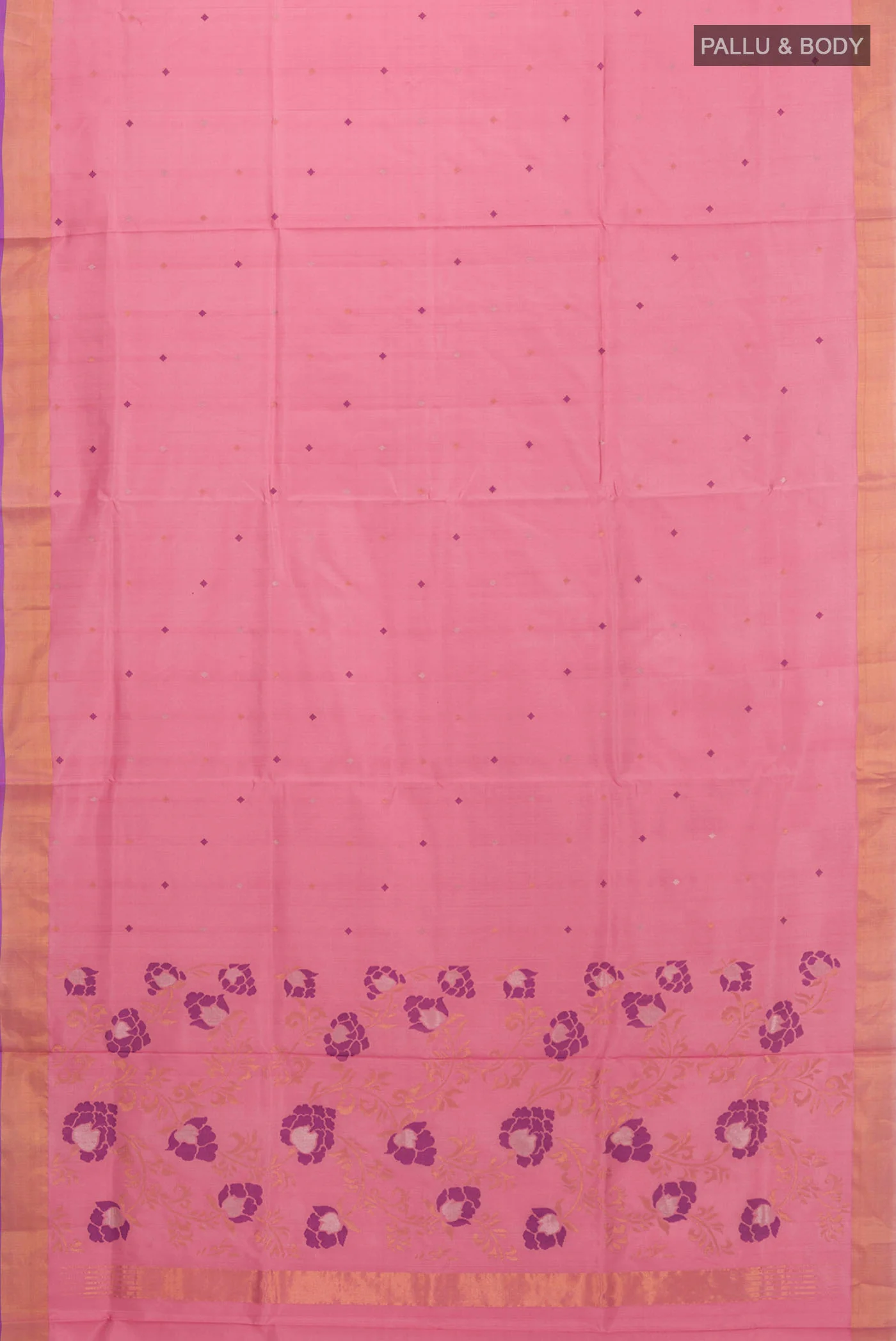 Rose pink Uppada Silk Saree - Image 6