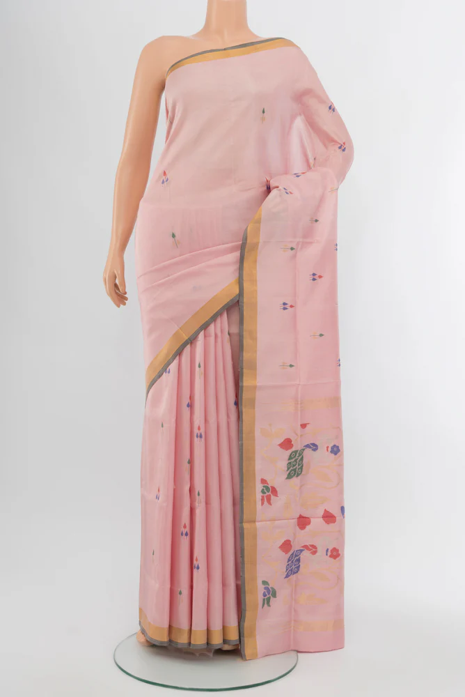 Rose pink Uppada Silk Saree