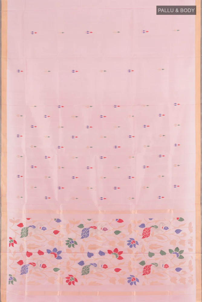 Rose pink Uppada Silk Saree - Image 5