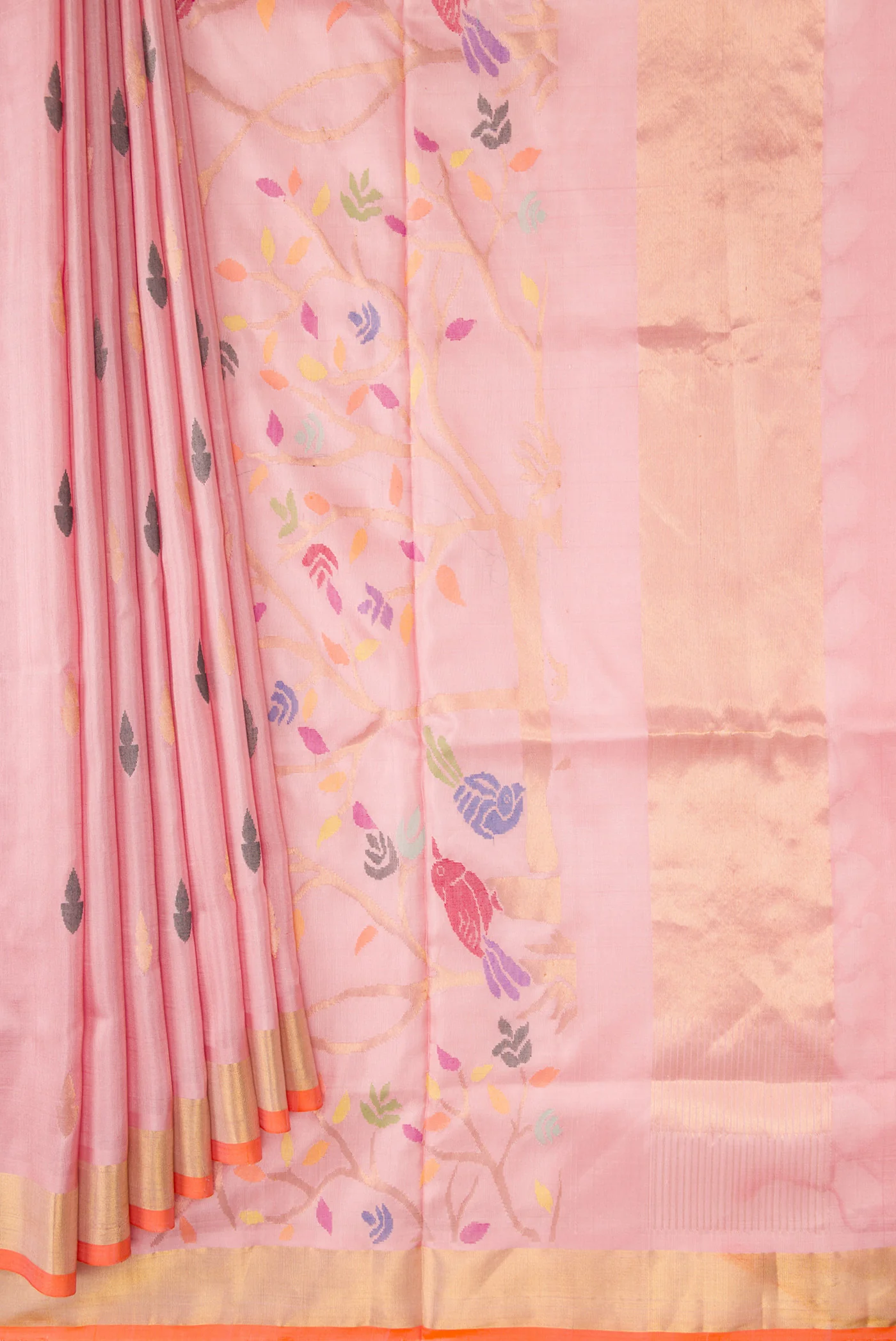 Rose pink Uppada Silk Saree - Image 4