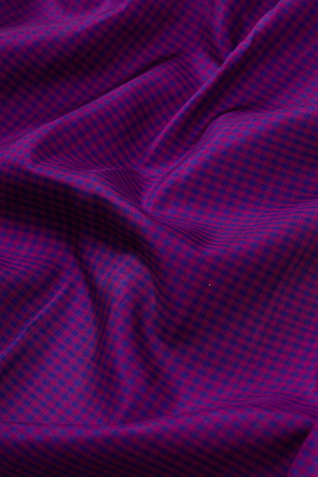 Pure Silk Pure Zari Royal Blue and Purple Dual Tone Kanchipuram Saree - Image 3