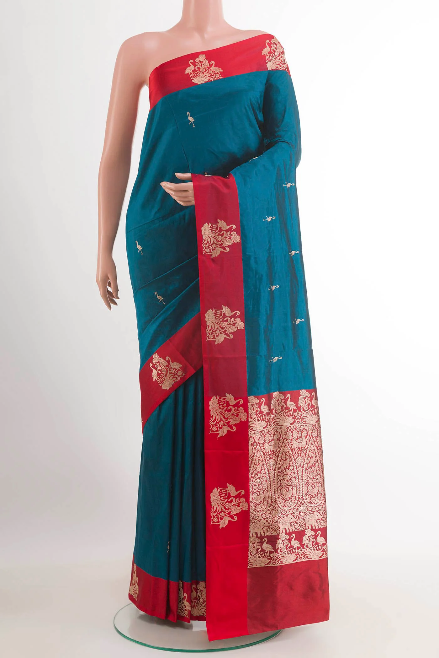 Blue Banarasi Katan Silk Saree