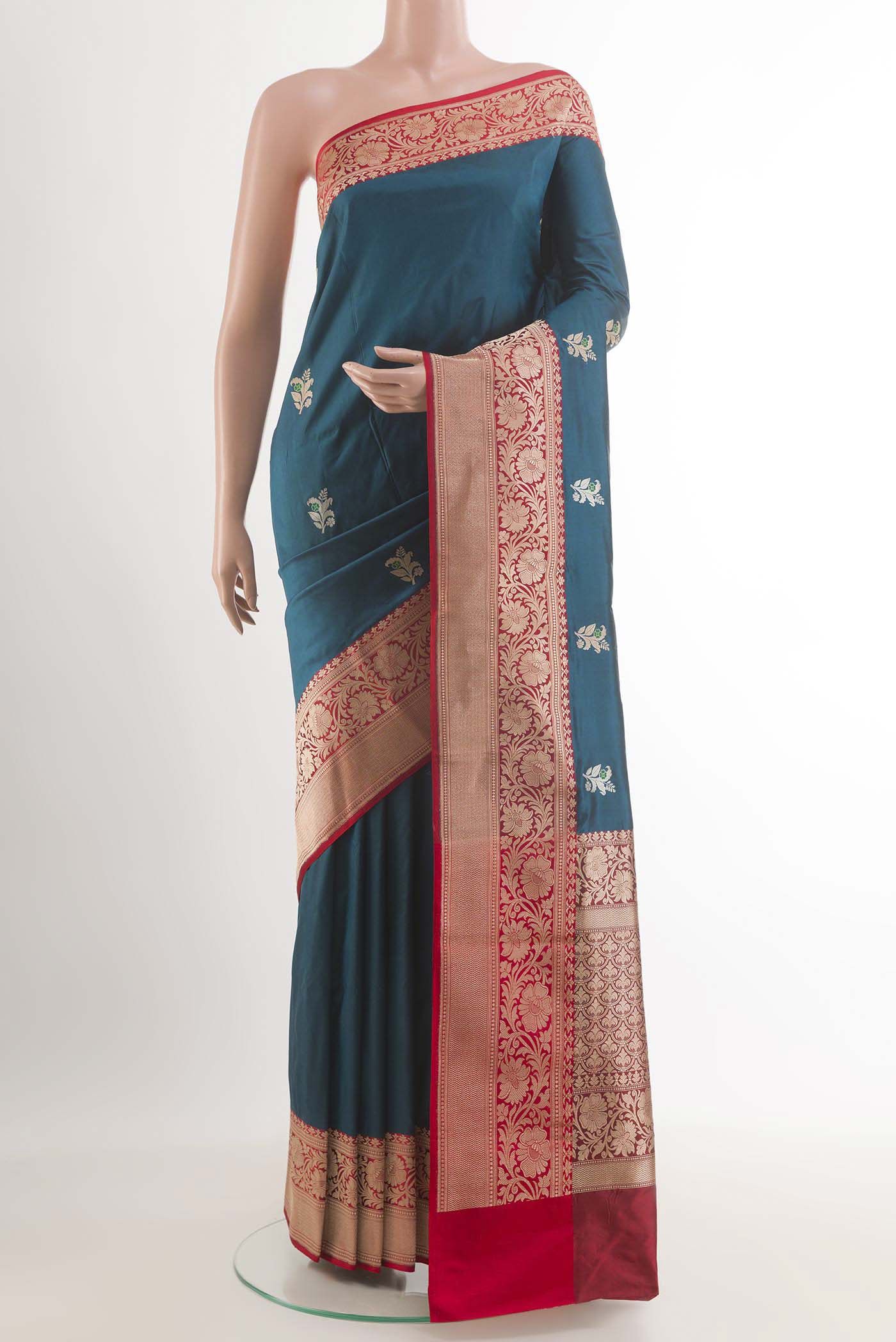 Blue Banarasi Katan Silk Saree