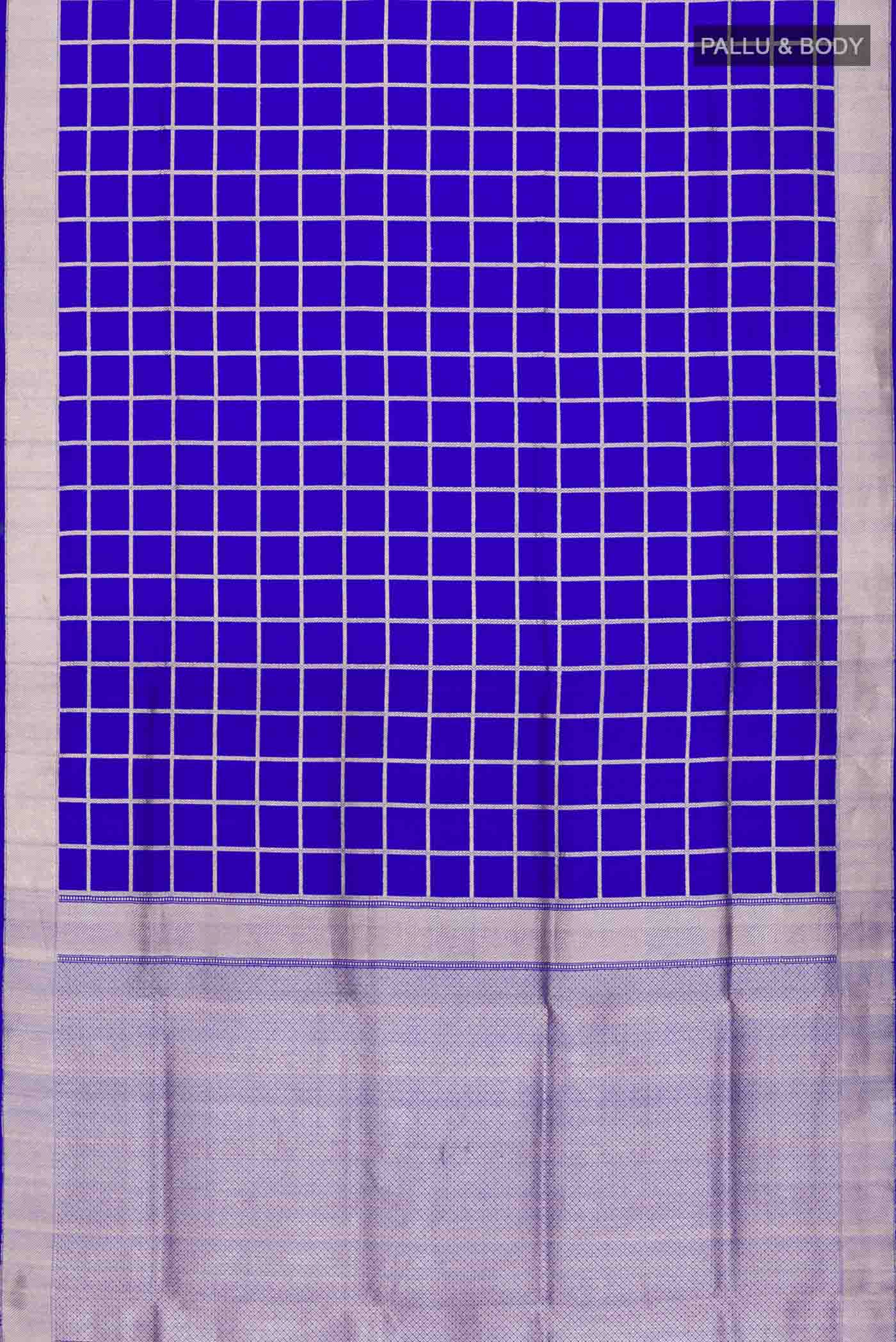 Royal Blue Banarasi Silk Saree - Image 6