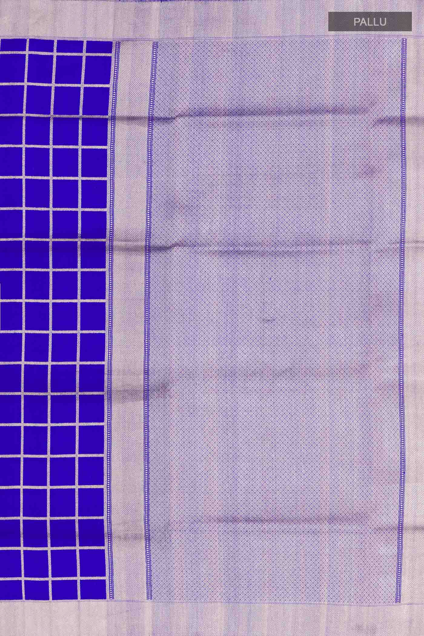 Royal Blue Banarasi Silk Saree - Image 7