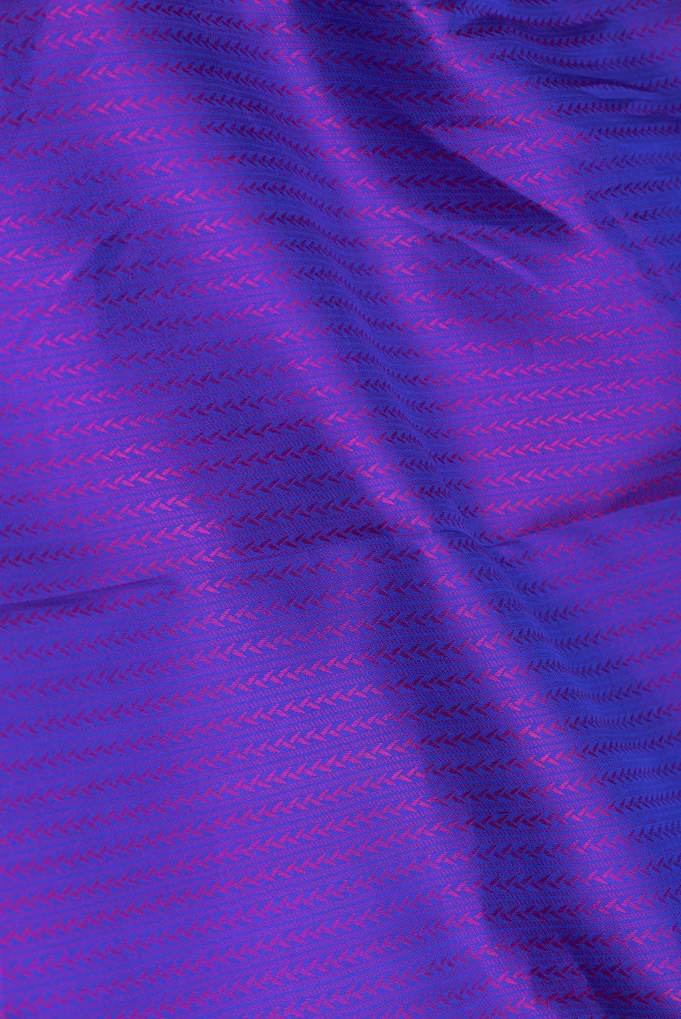 Royal Blue Dual Tone Kanjivaram Saree - Image 2