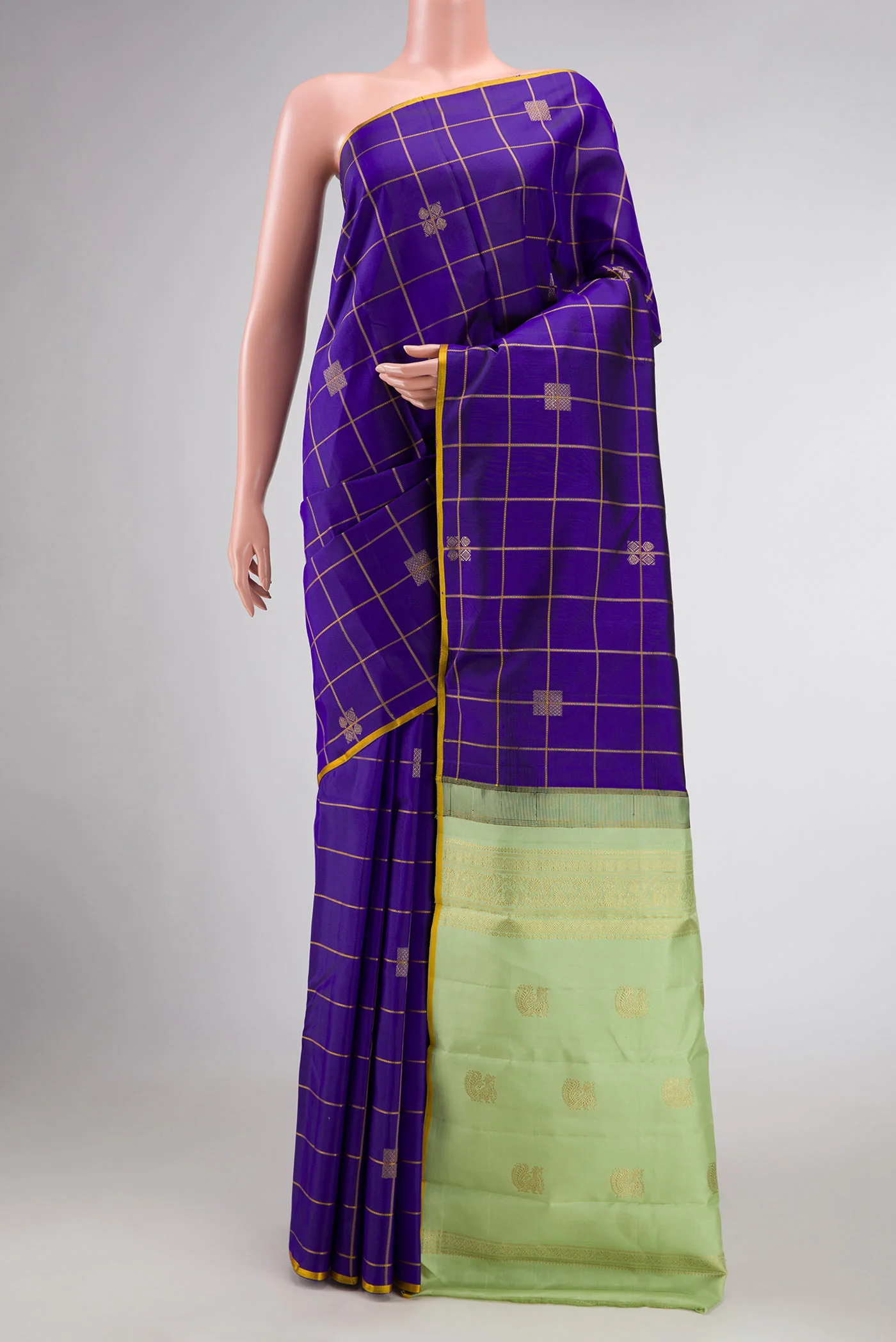 Royal Blue Dual Tone Kanjivaram Silk Saree