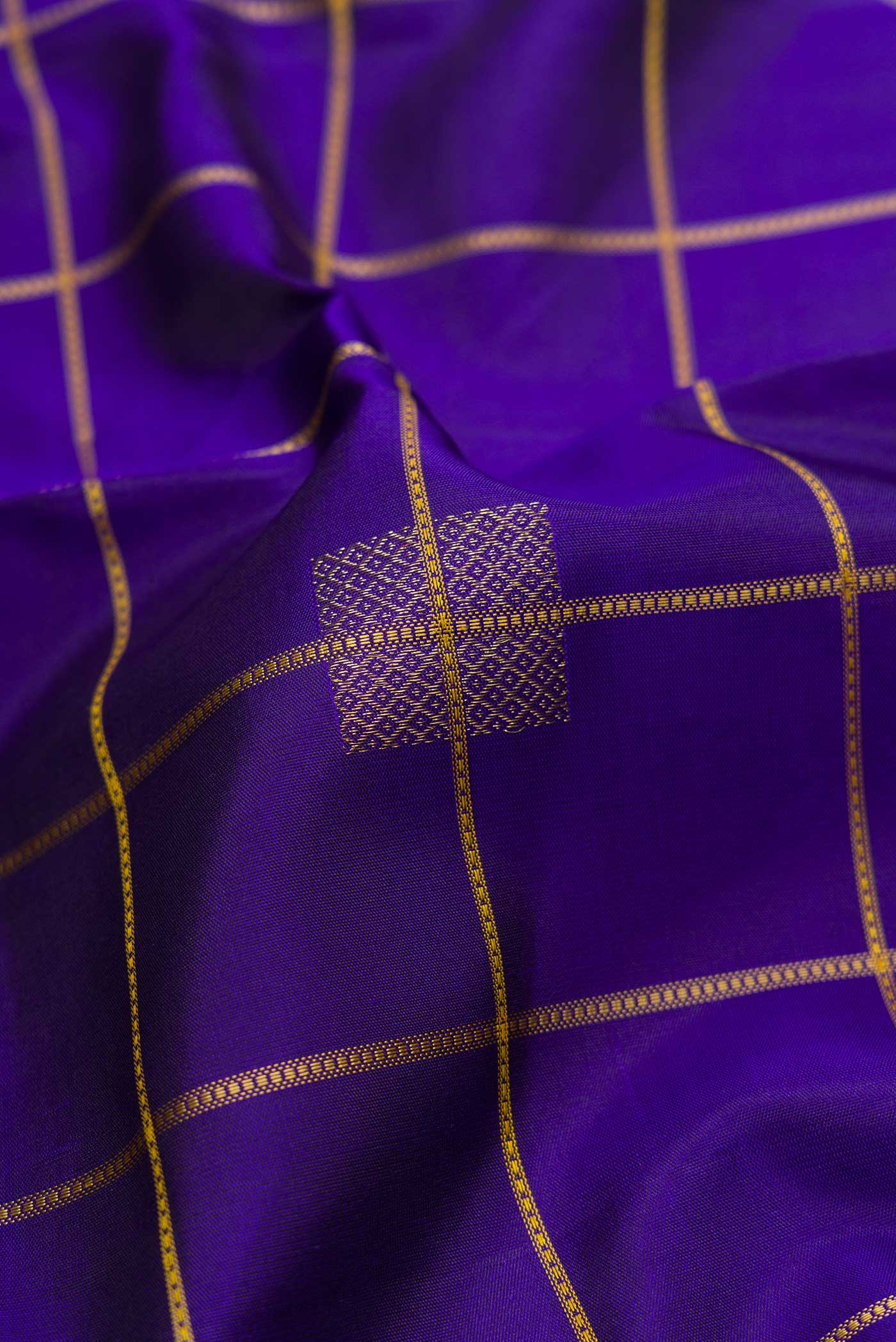 Royal Blue Dual Tone Kanjivaram Silk Saree - Image 2