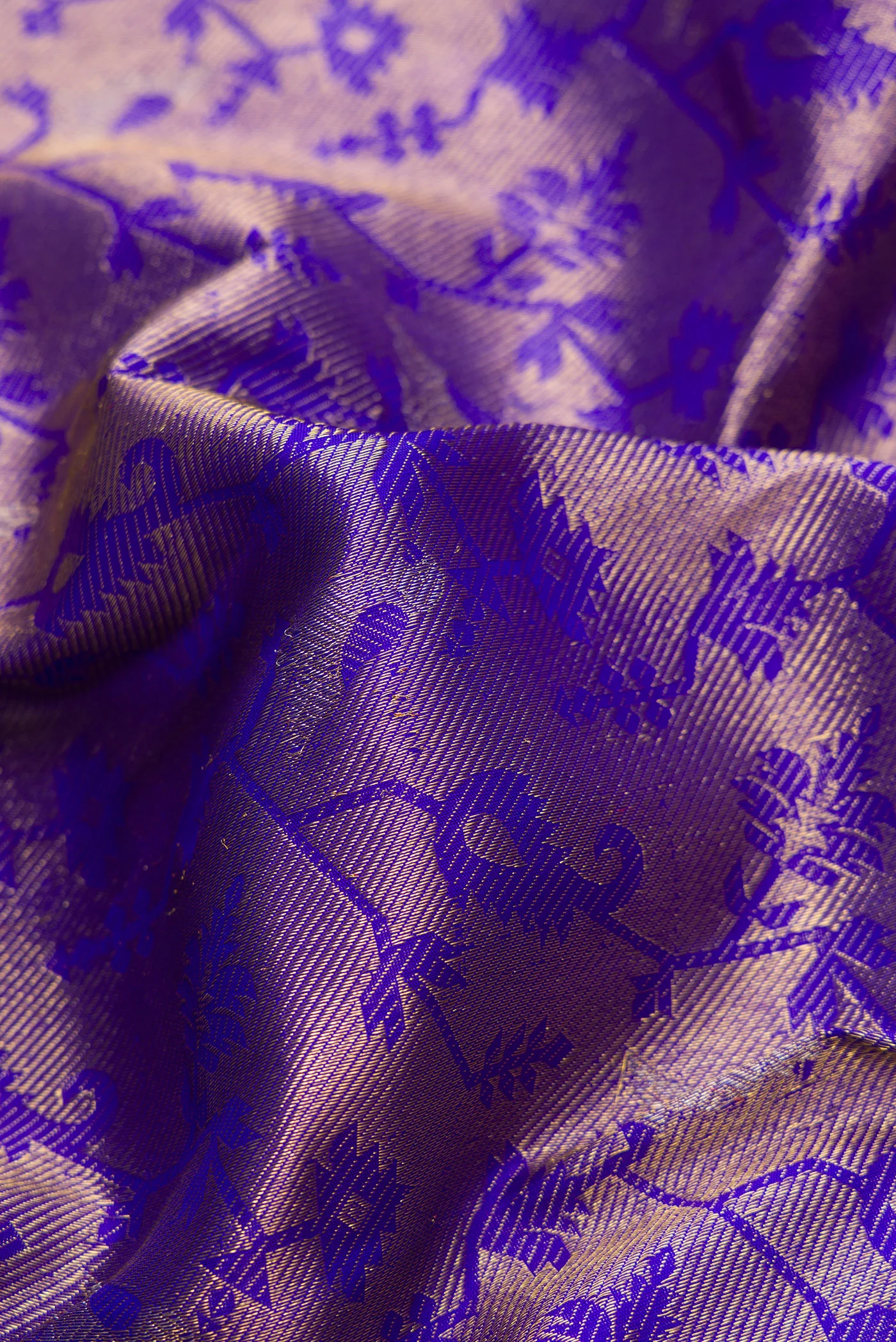 Royal Blue Kanchipuram Silk Saree - Image 2