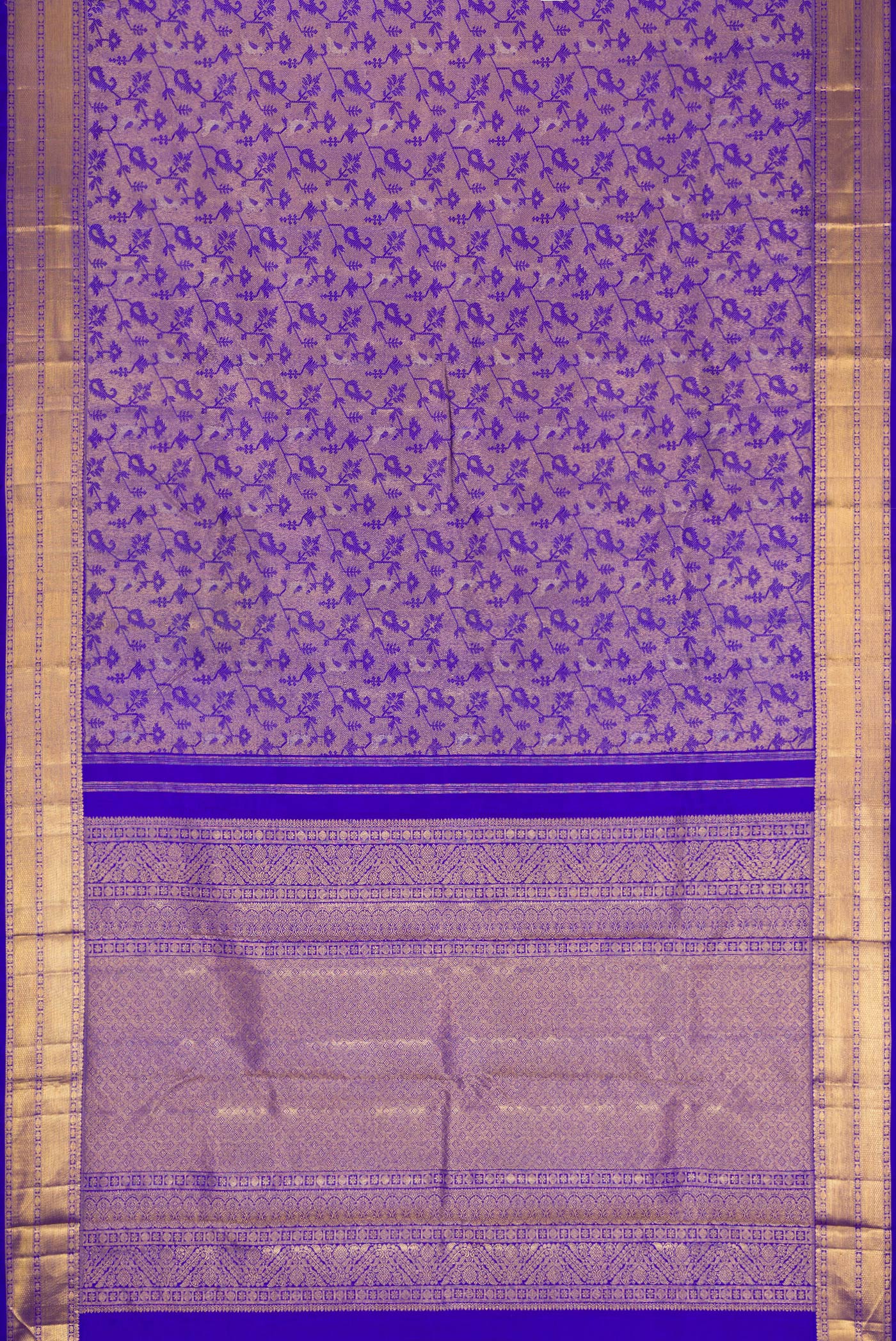 Royal Blue Kanchipuram Silk Saree - Image 6