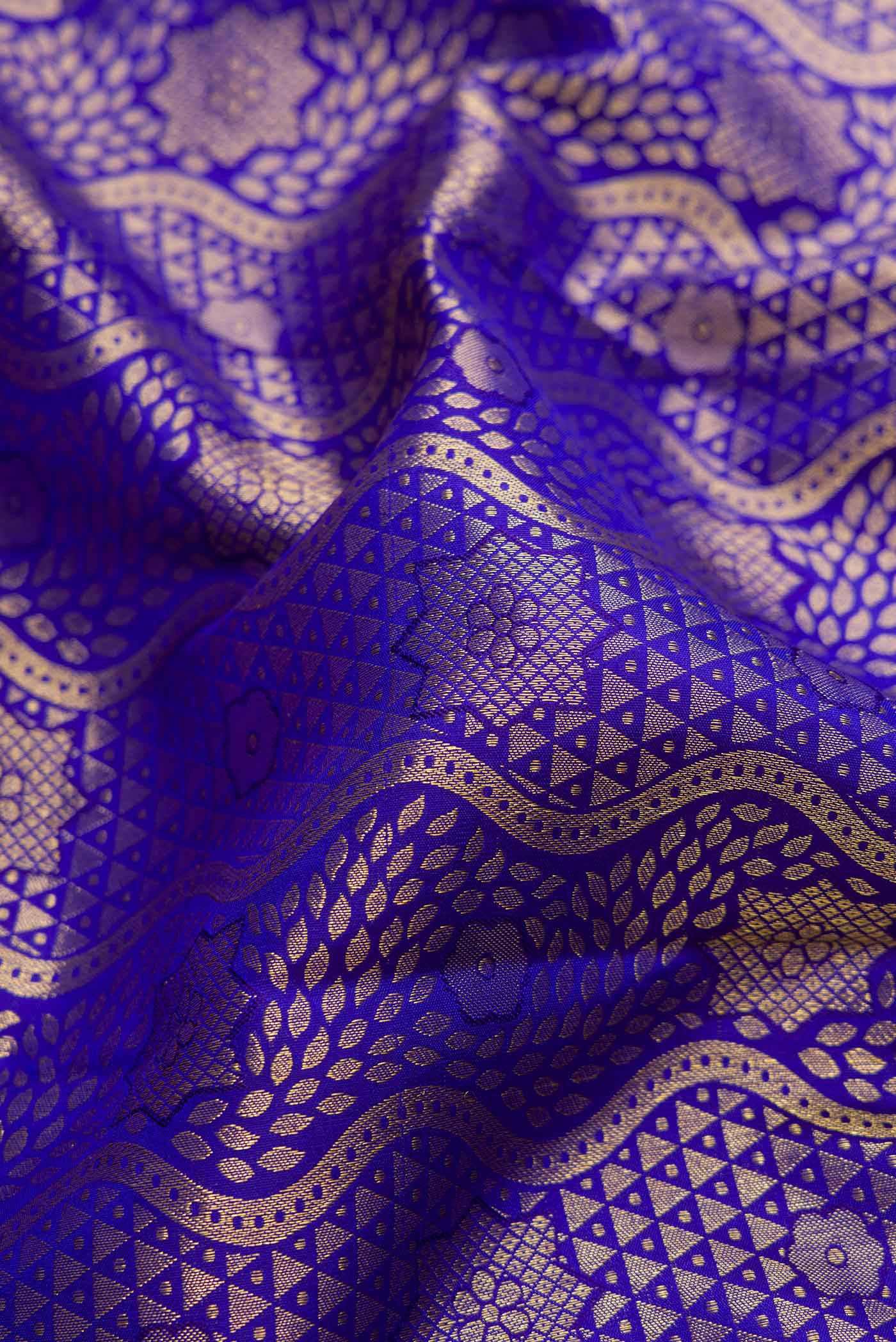 Royal Blue Kanjivaram Silk Saree - Image 2