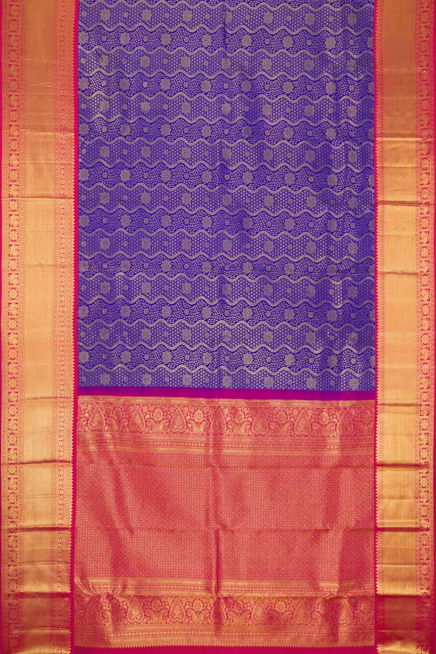 Royal Blue Kanjivaram Silk Saree - Image 6