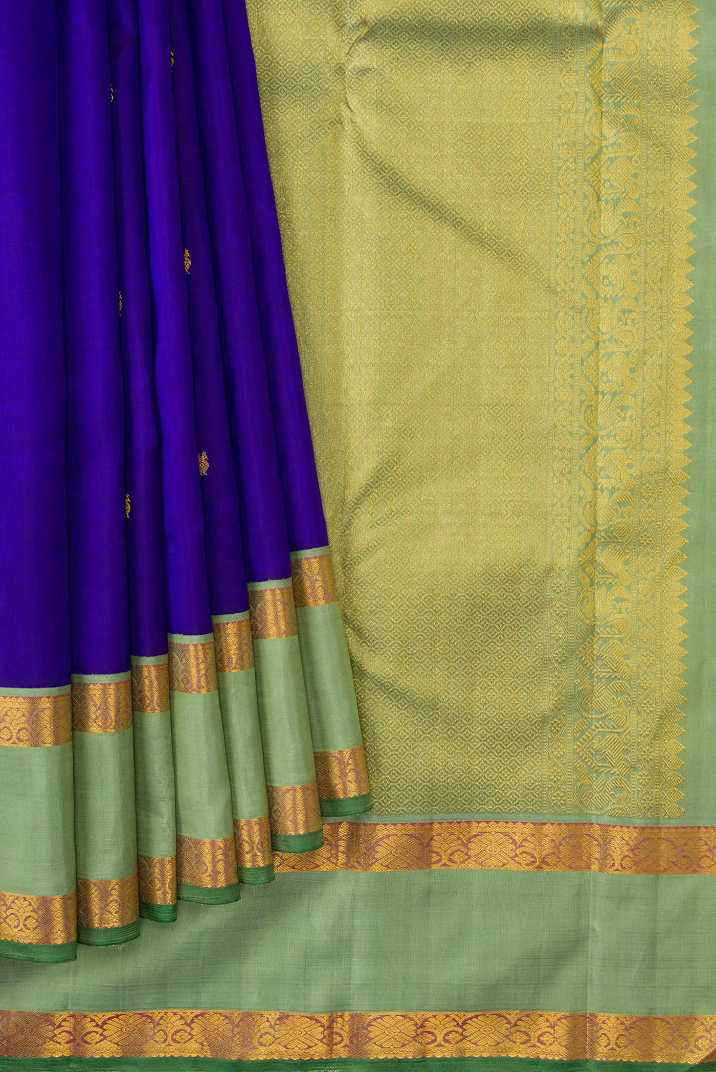Royal Blue Kanjivaram Silk Saree - Image 4