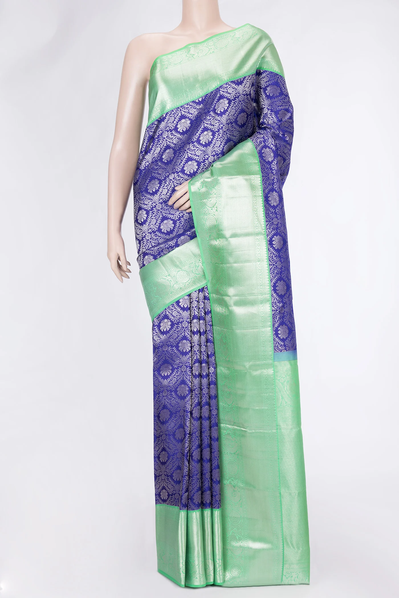Royal Blue Dual Tone Kanjivaram Silk Saree