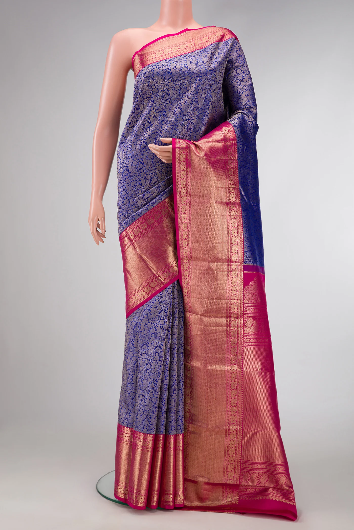 Royal Blue Dual Tone Kanjivaram Silk Saree