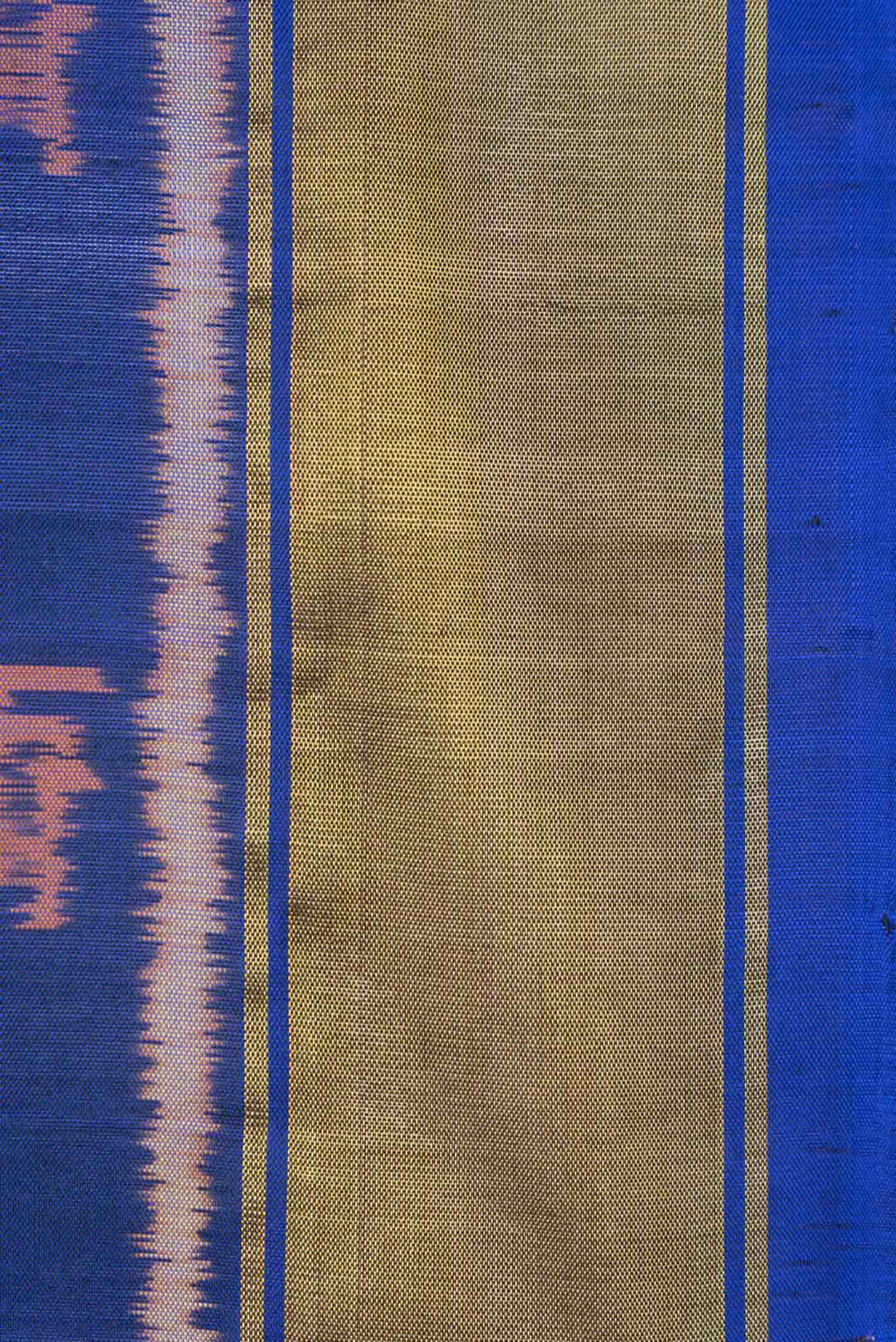 Royal Blue Dual Tone Rajkot Patola Silk Saree - Image 5