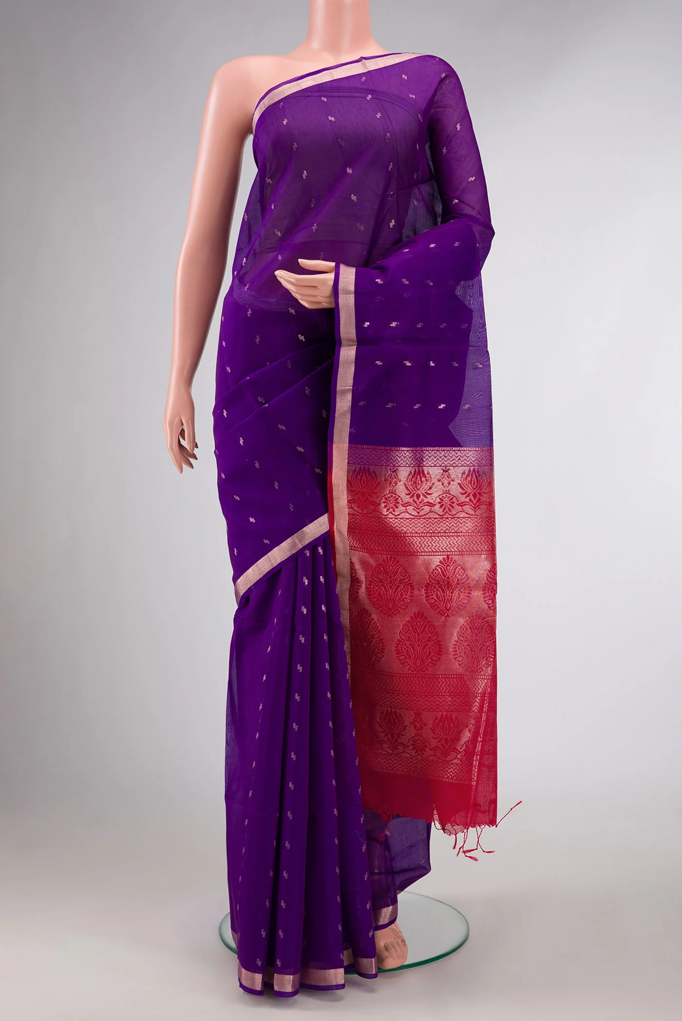 Violet Silk Cotton Saree