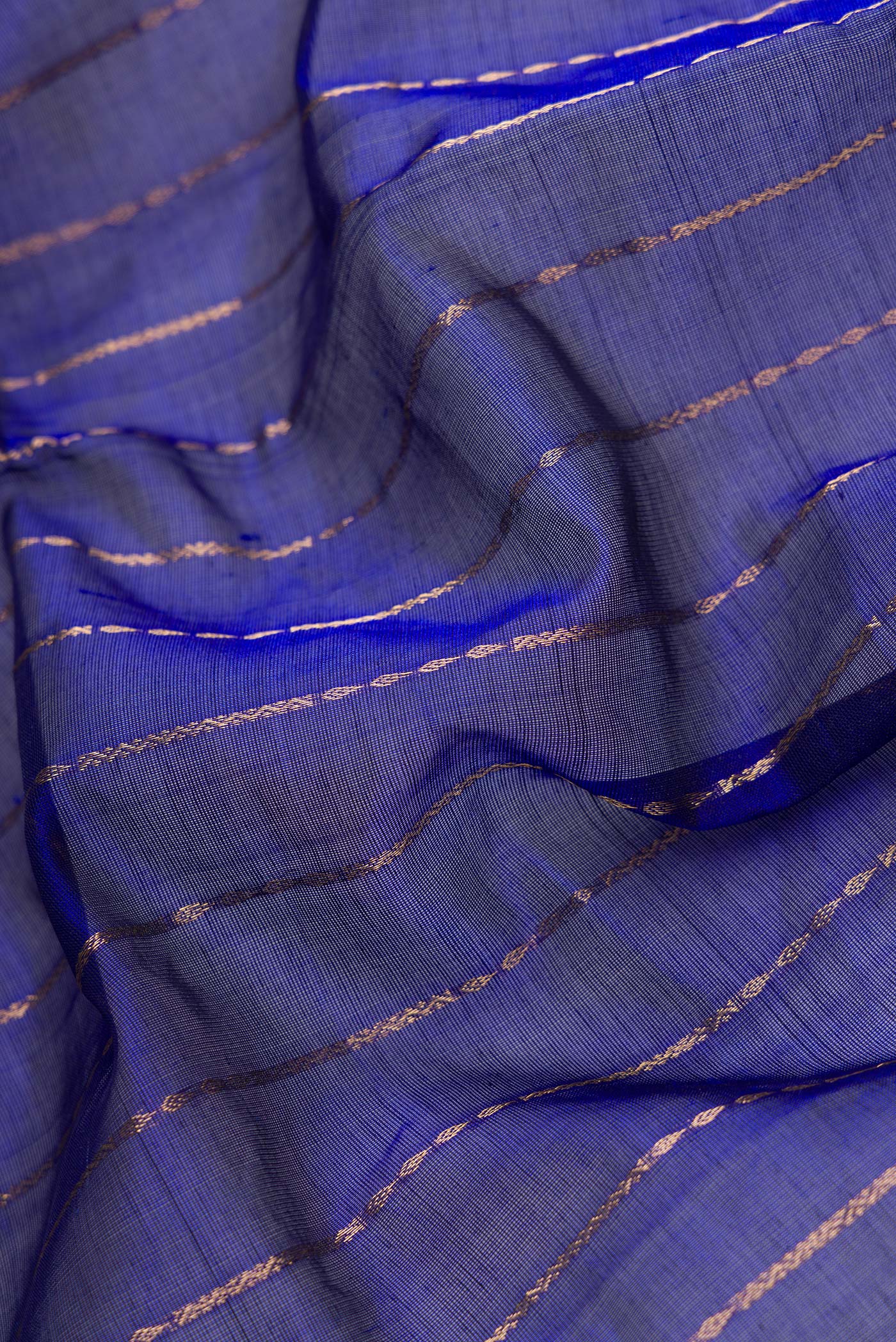 Royal Blue Silk Cotton Saree - Image 2