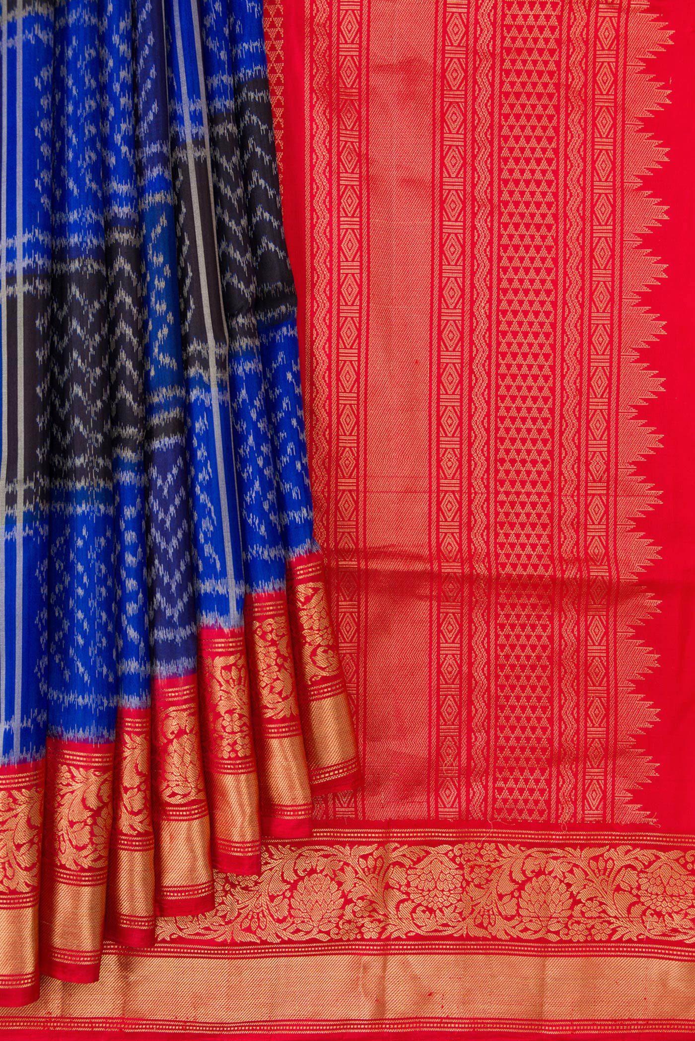 Royal Blue Soft Silk Saree - Image 4