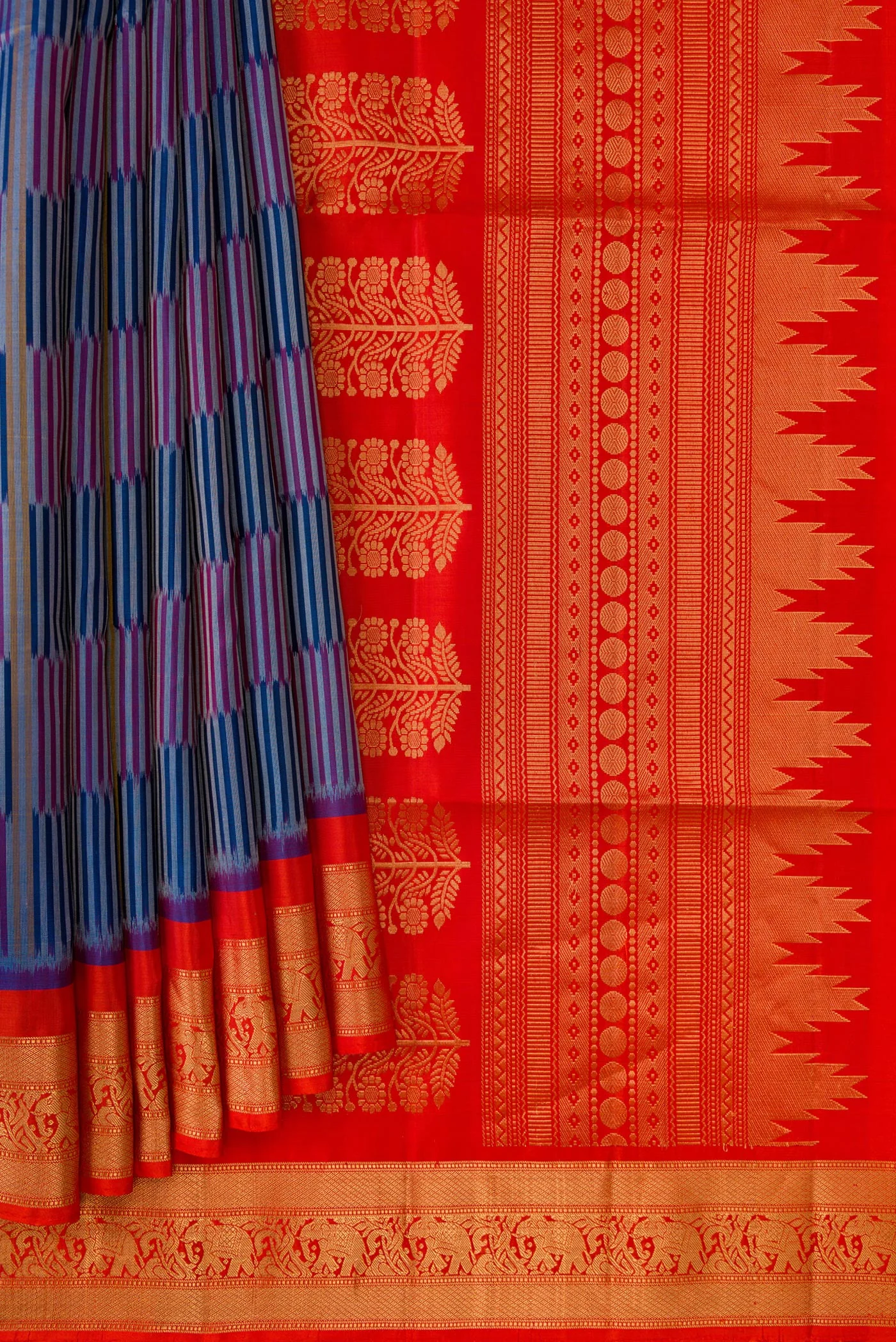 Blue Soft Silk Saree - Image 4