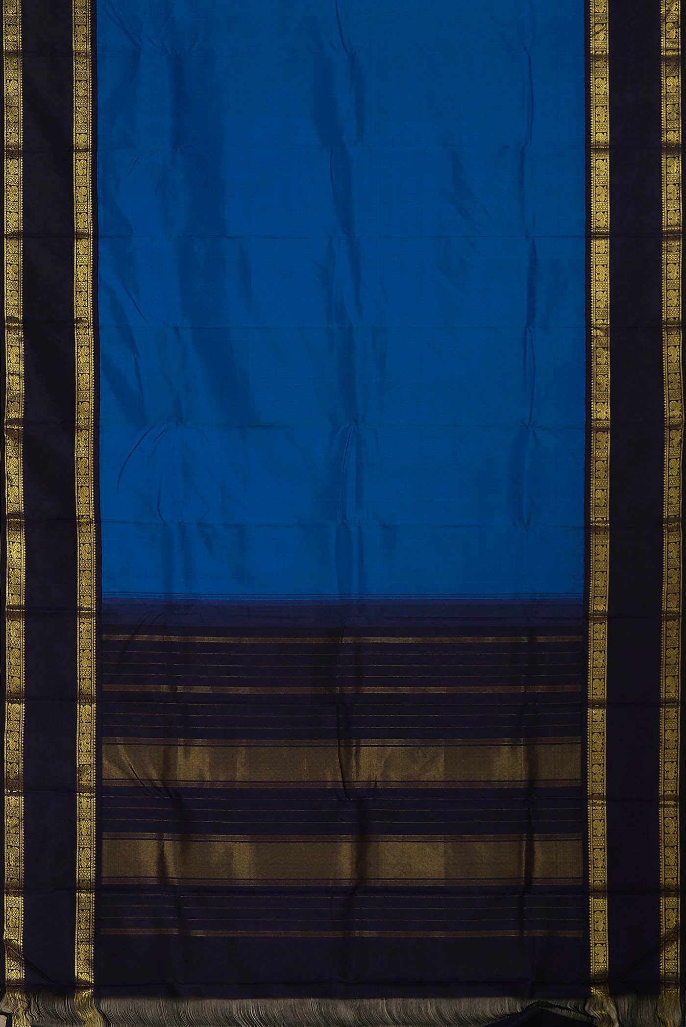 Royal Blue Kanjivaram Silk Saree - Image 4