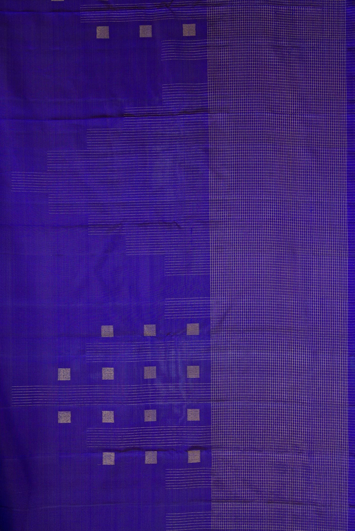 Pure Silk Pure Zari Royal Blue Kanchipuram Saree - Image 3