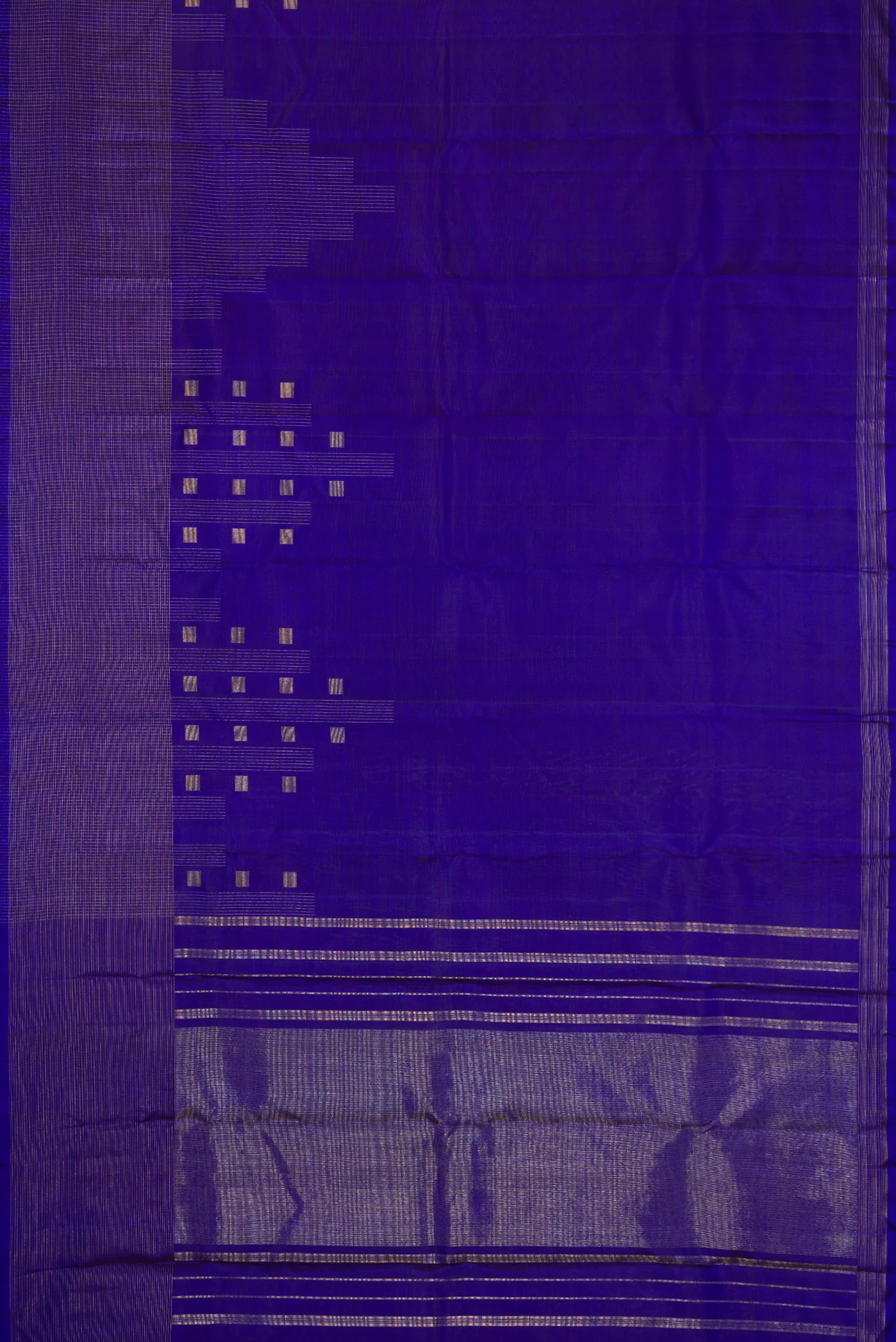 Pure Silk Pure Zari Royal Blue Kanchipuram Saree - Image 6