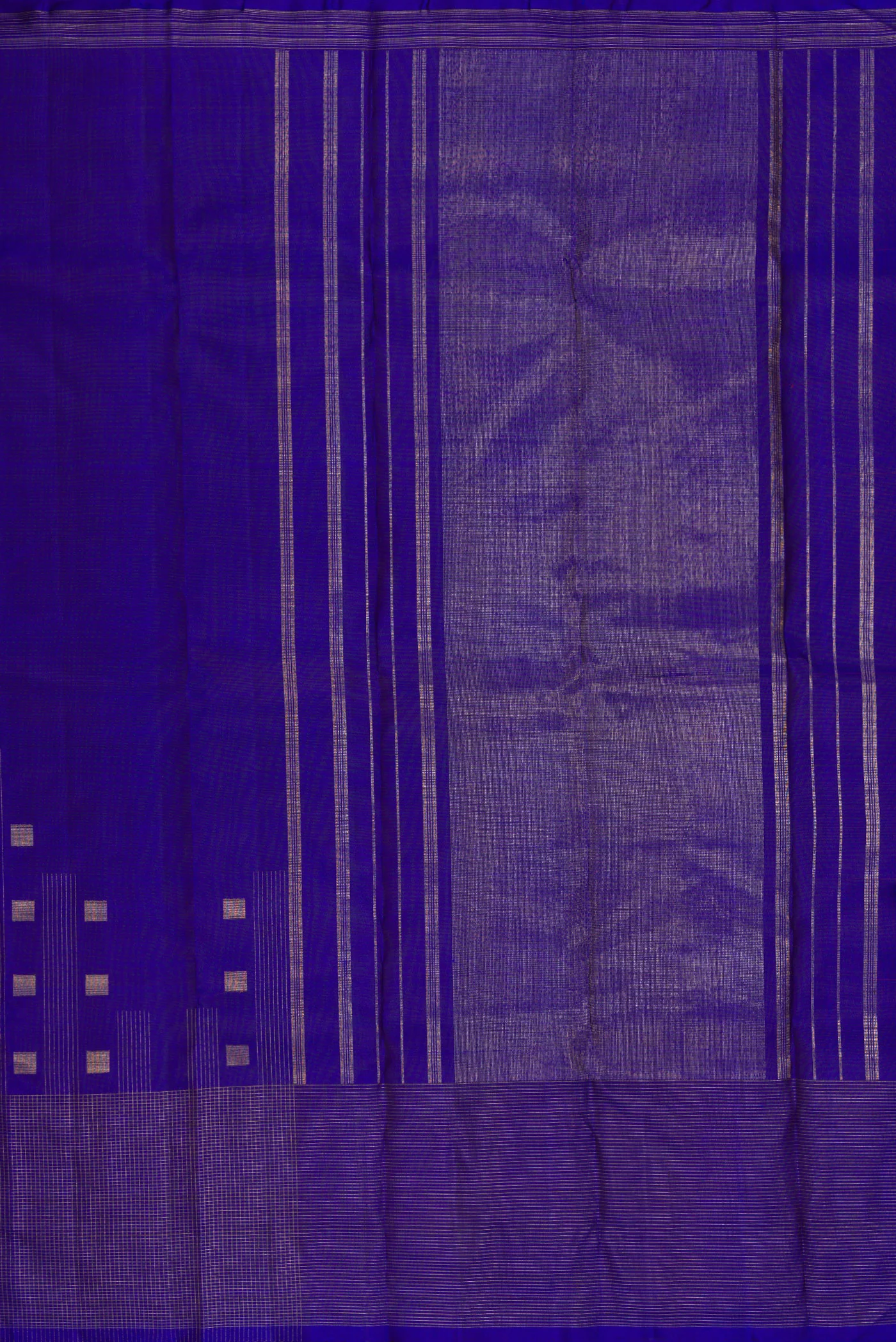 Pure Silk Pure Zari Royal Blue Kanchipuram Saree - Image 7