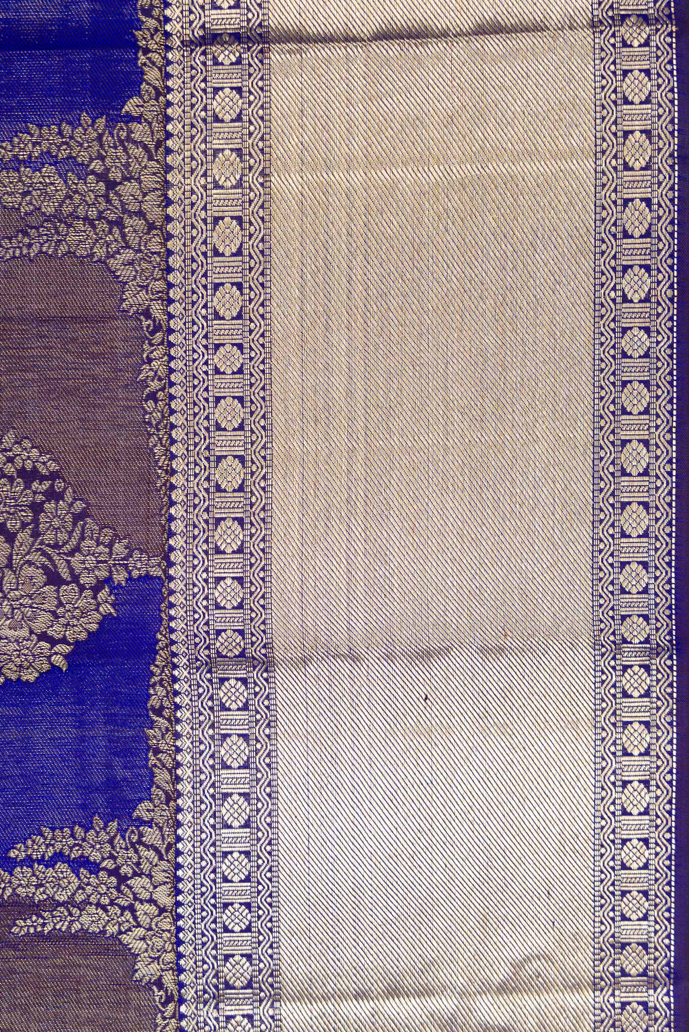 Royal Blue Kanjivaram Silk Saree - Image 3