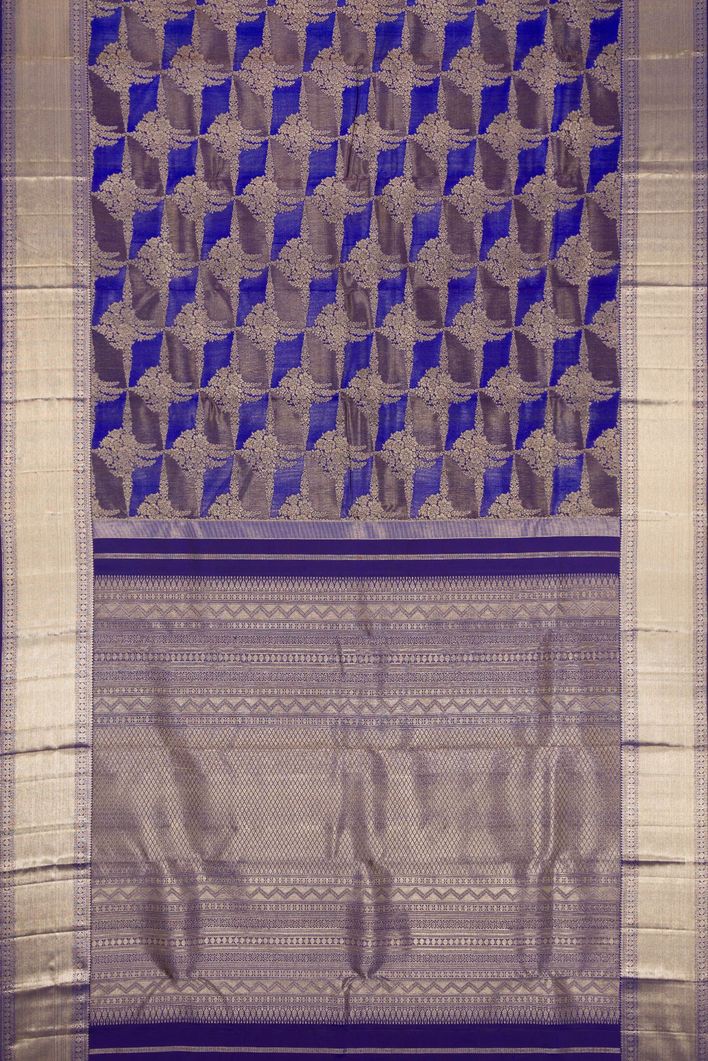 Royal Blue Kanjivaram Silk Saree - Image 6