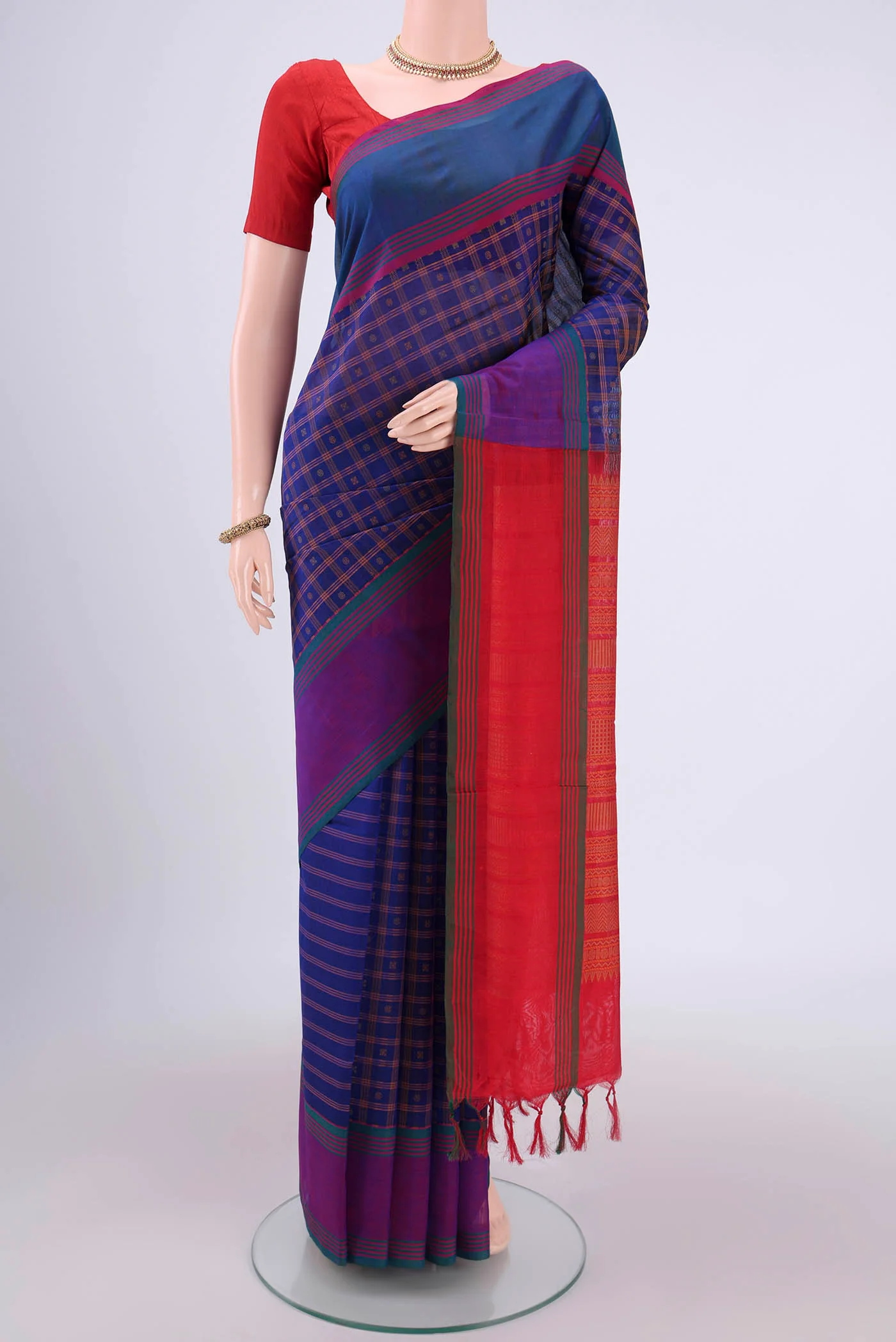 Royal Blue Silk Cotton Saree