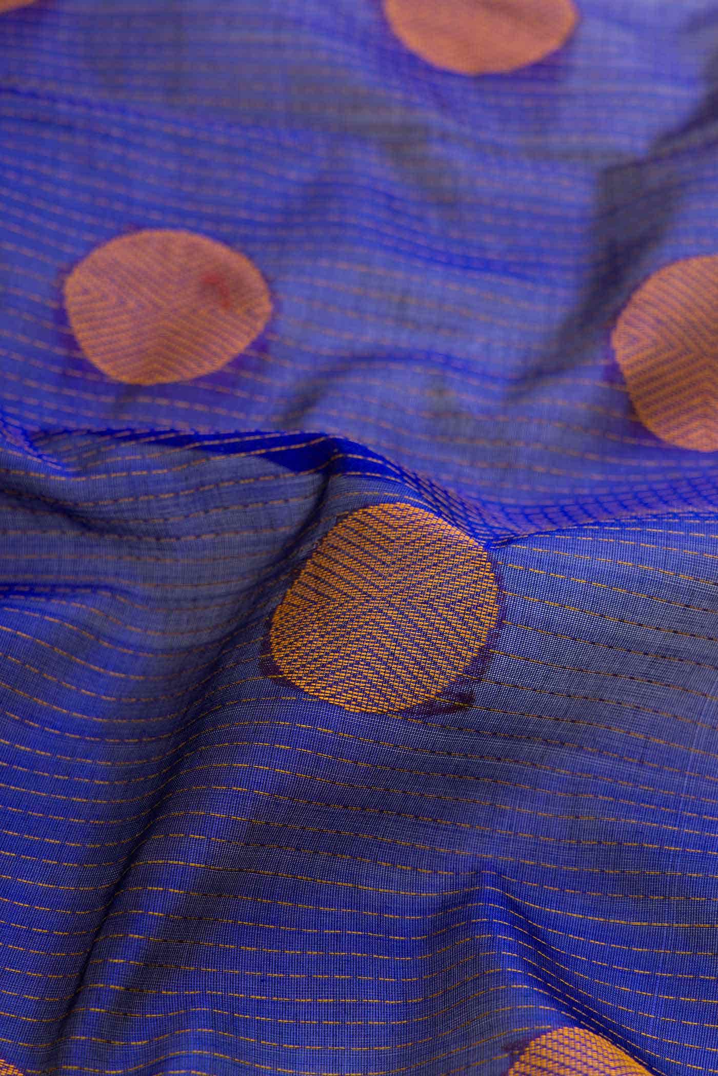 Royal Blue Silk Cotton Saree - Image 2