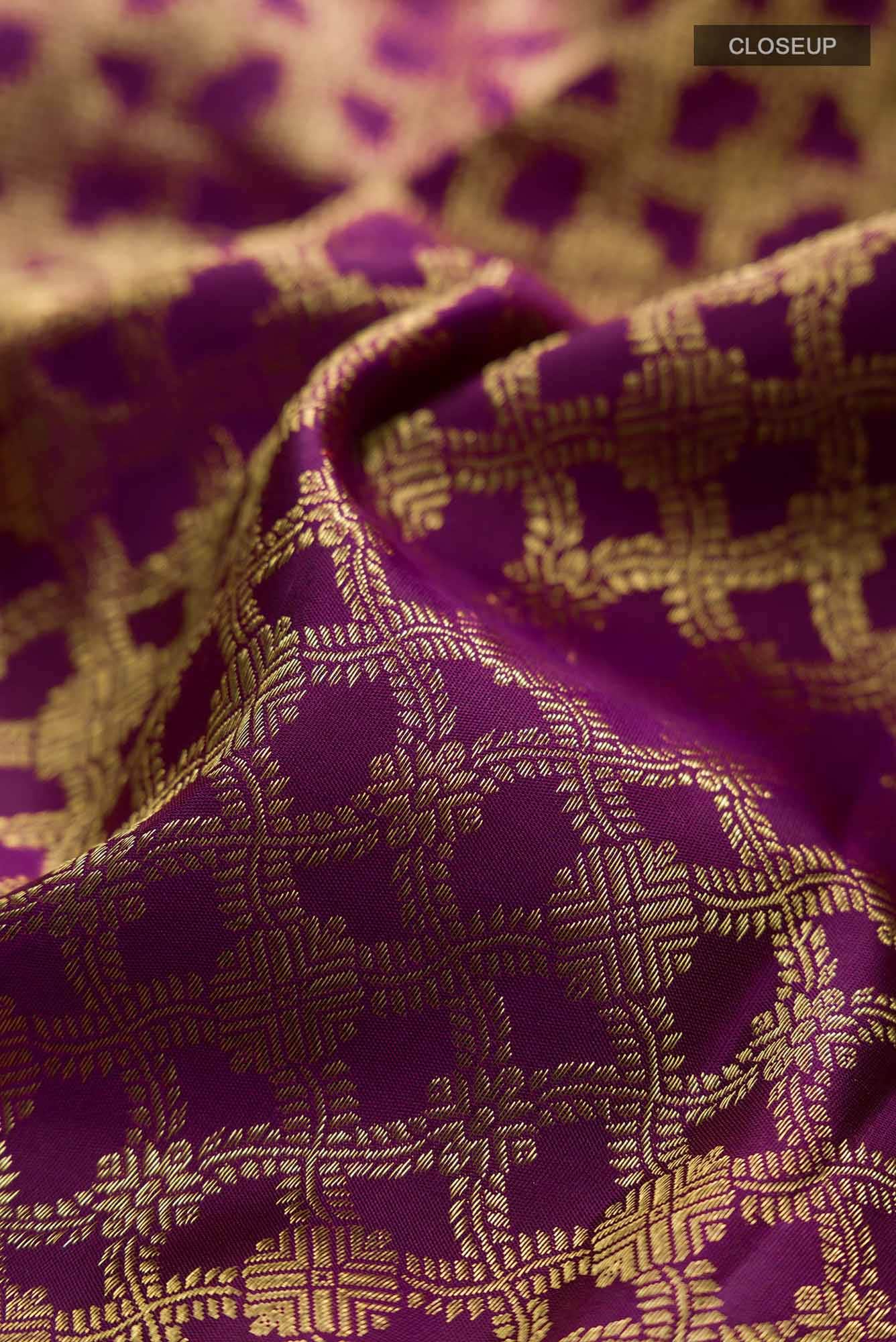 Rudrani-Purple Kanchipuram Silk Saree - Image 7