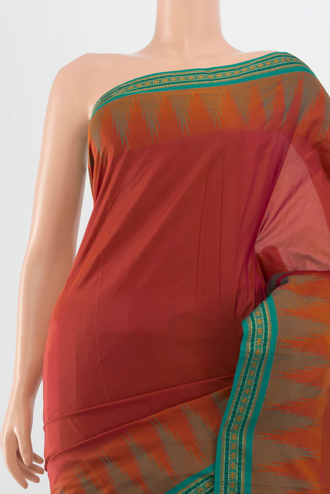Rust Bangalore Silk - kadyal Saree - Image 2