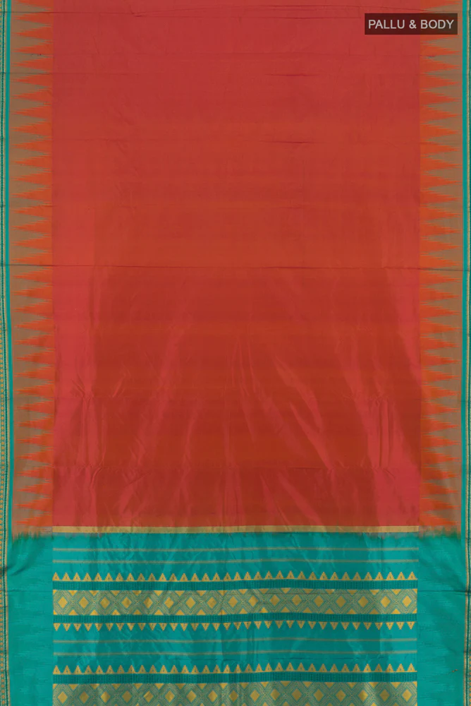 Rust Bangalore Silk - kadyal Saree - Image 5
