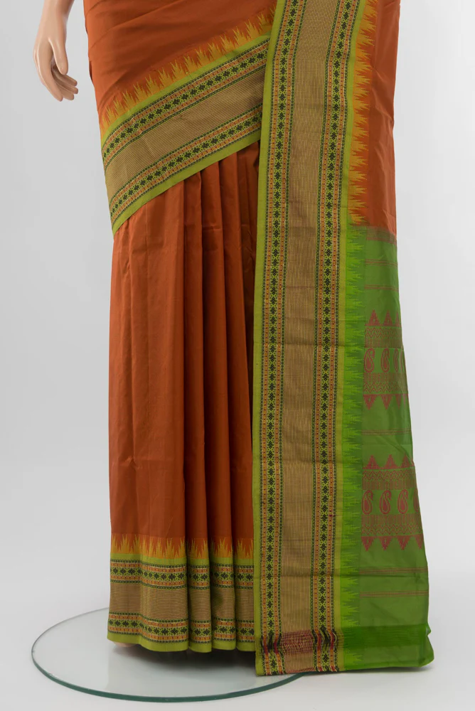 Rust Bangalore Silk - kadyal Saree - Image 3