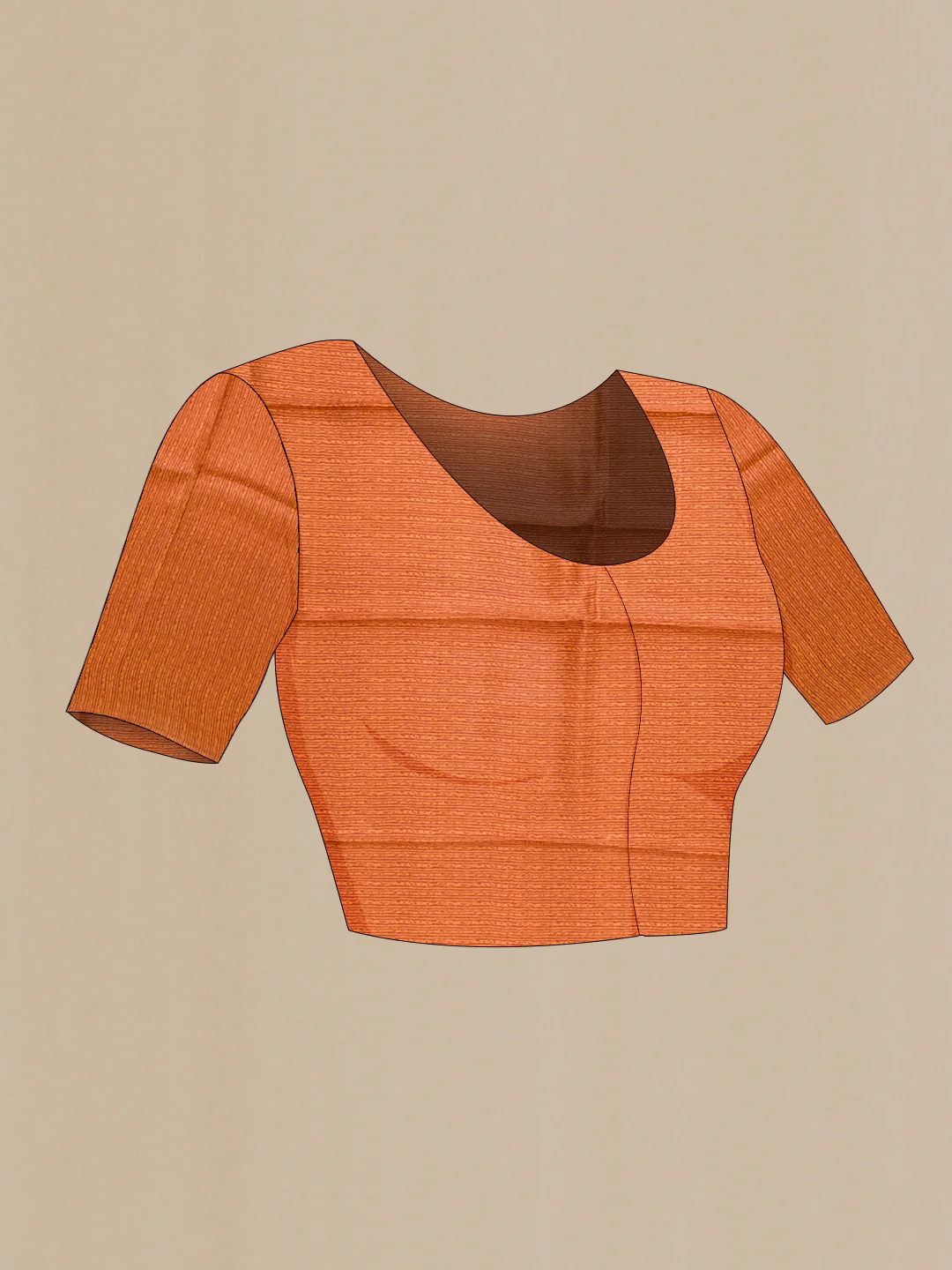 Rust Printed Silk Saree - Image 4