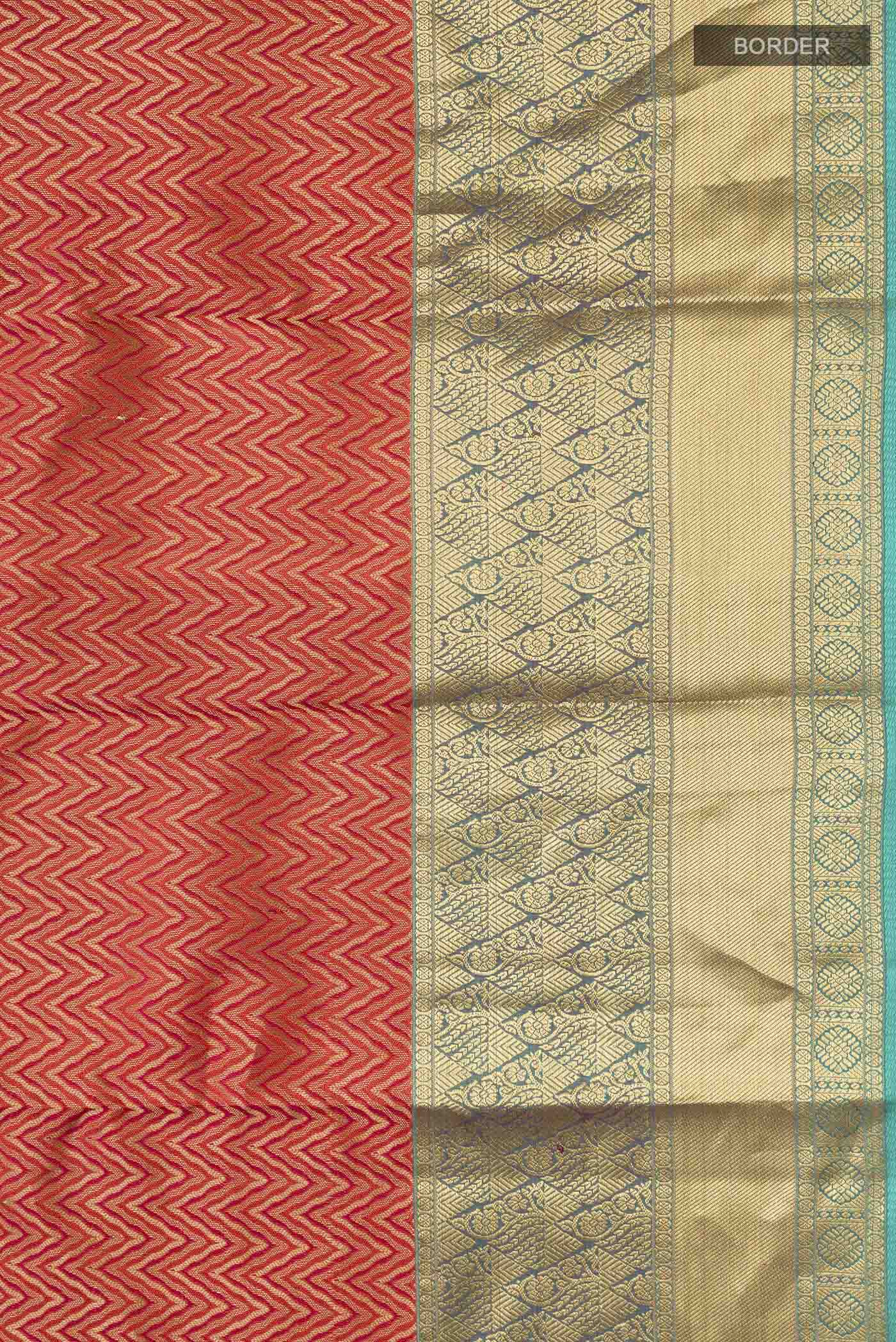 Rust Kanjivaram Silk Saree - Image 3