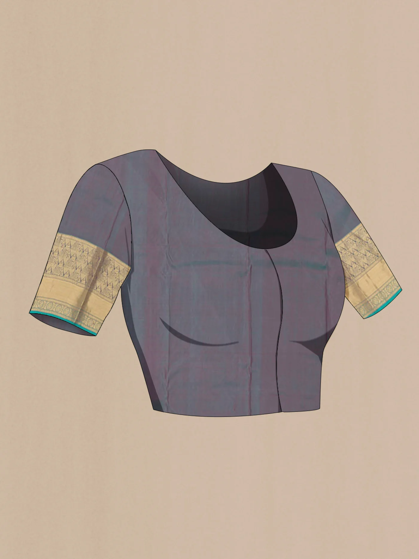 Rust Kanjivaram Silk Saree - Image 5