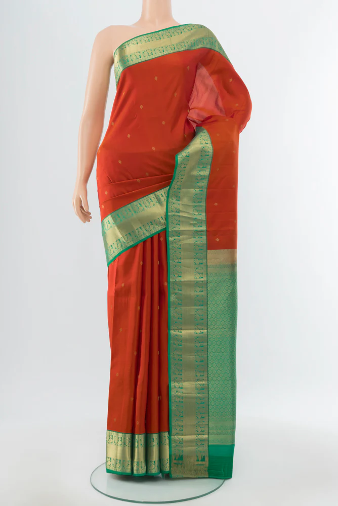 Rust Kanchipuram Silk Saree