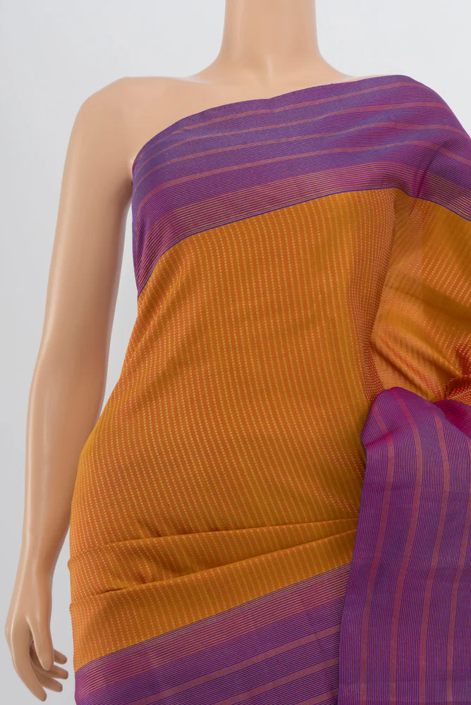 Mustard Kanchipuram Silk Saree - Image 2