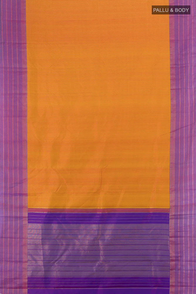 Mustard Kanchipuram Silk Saree - Image 5