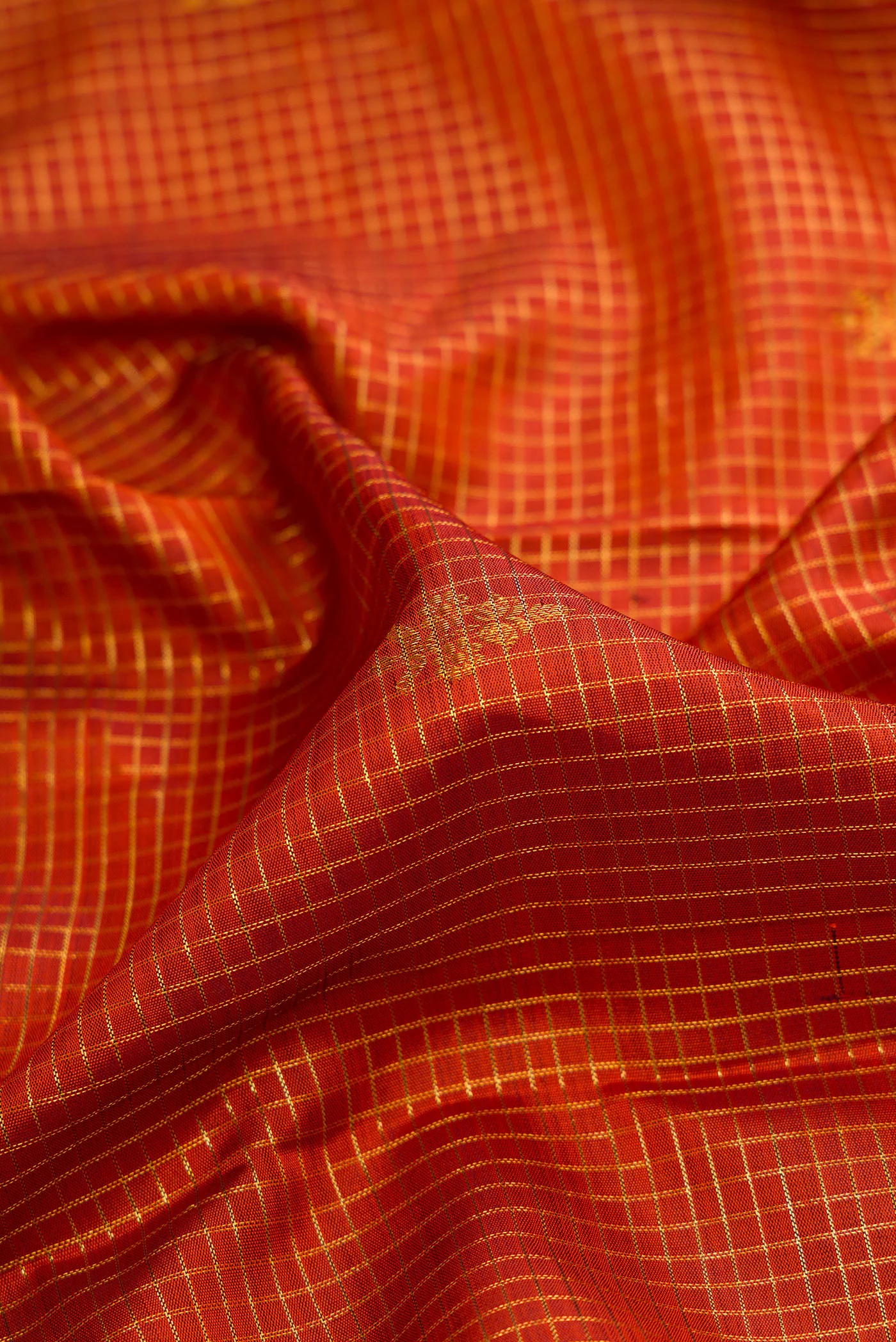 Rust Kanchipuram Silk Saree - Image 2