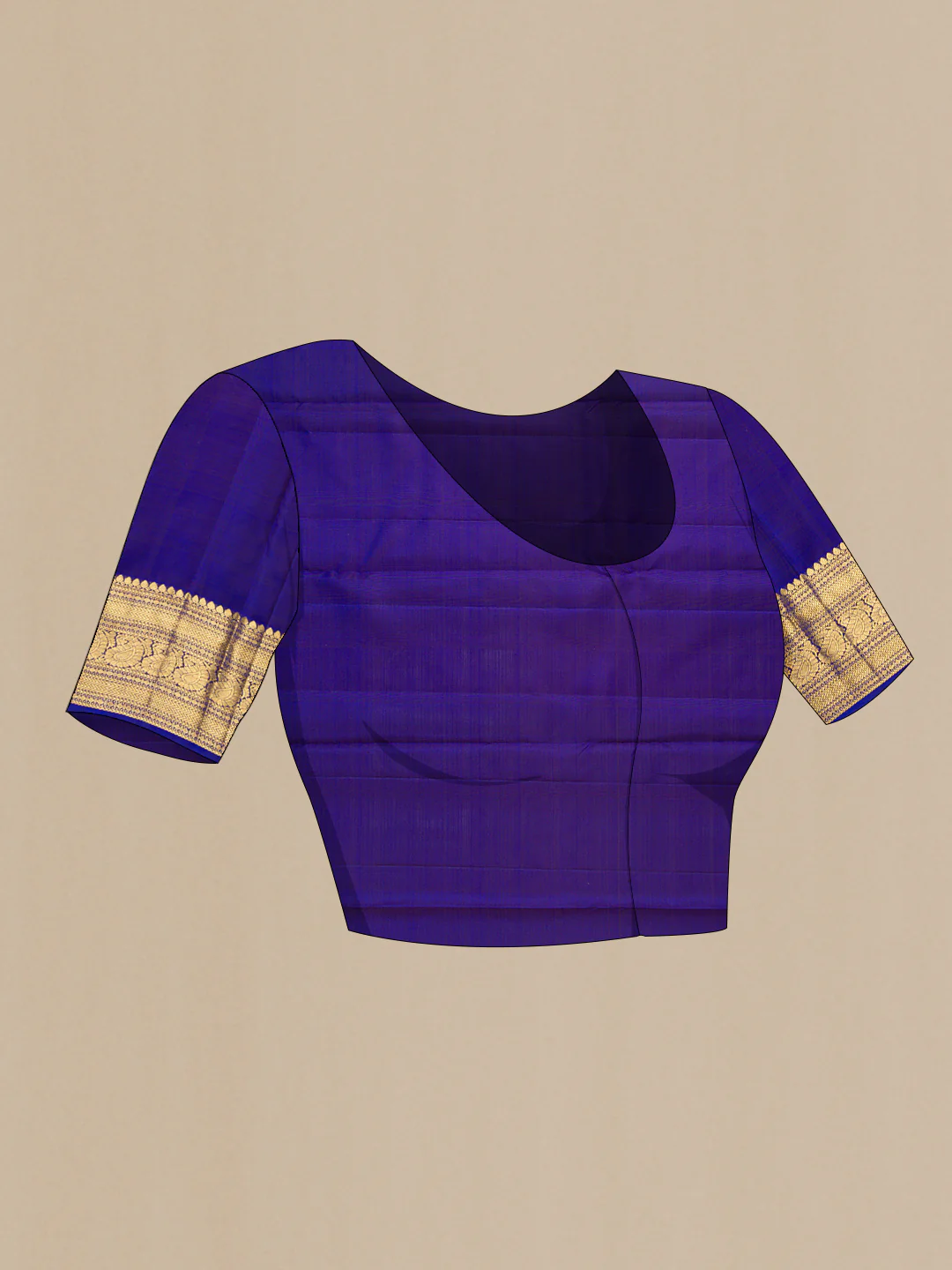 Rust Kanchipuram Silk Saree - Image 5