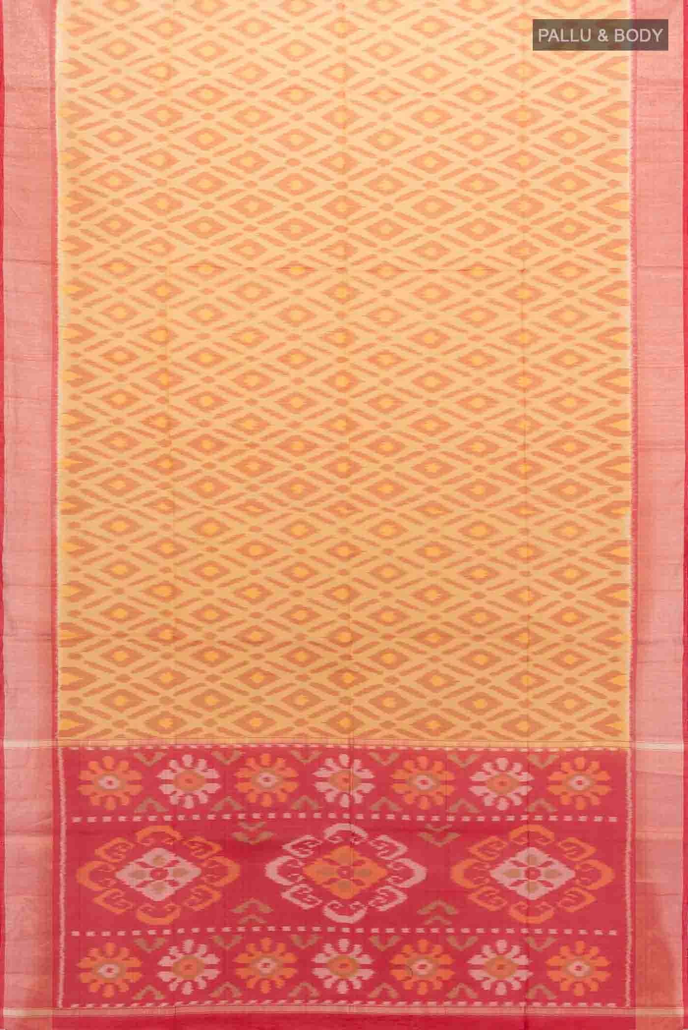 Rust Kora Cotton Saree - Image 5