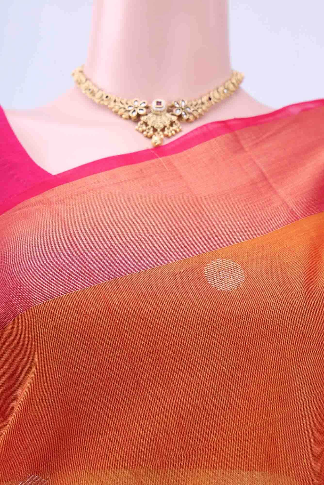Rust Kota Cotton Saree - Image 3