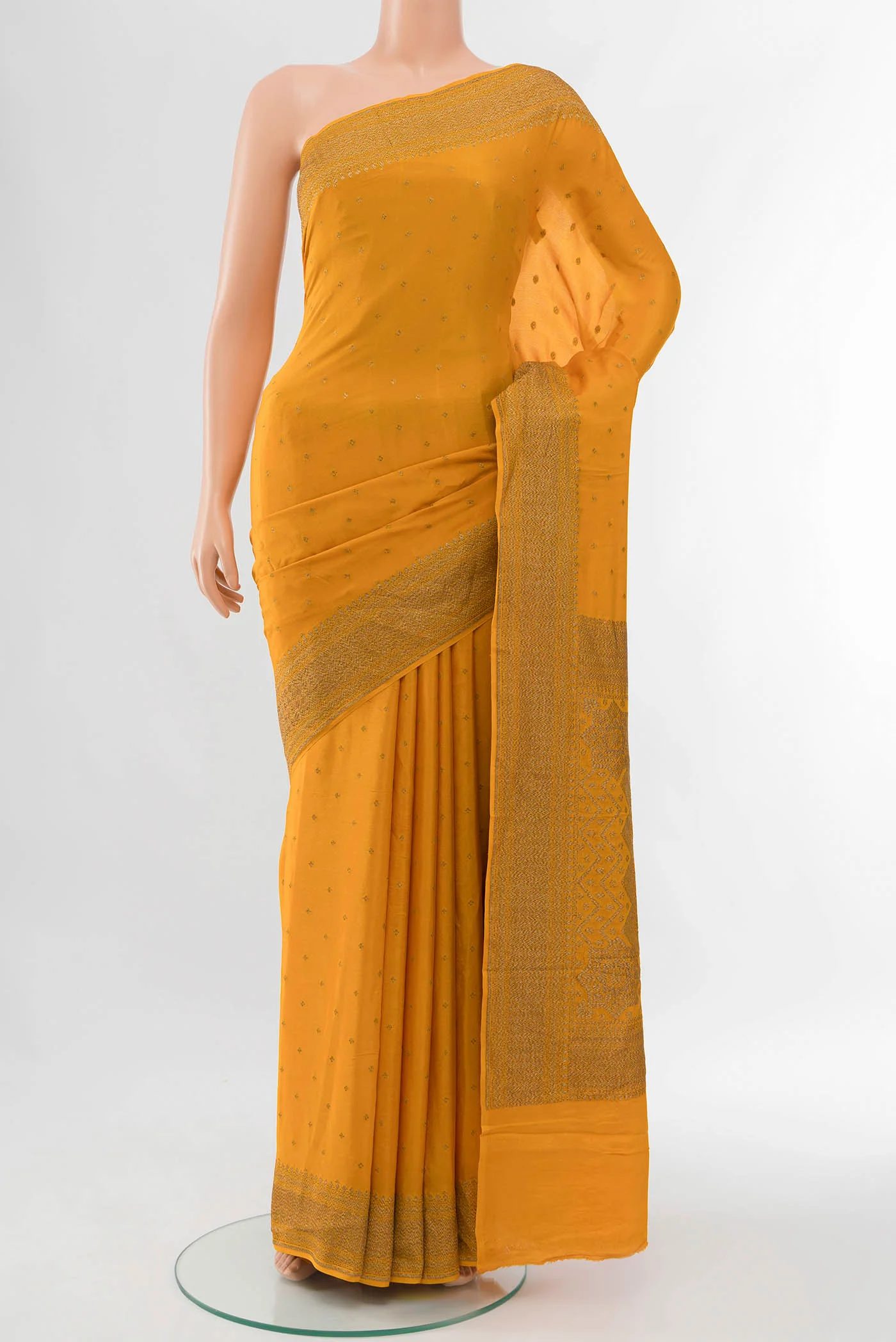 Mustard Banarasi Georgette Saree