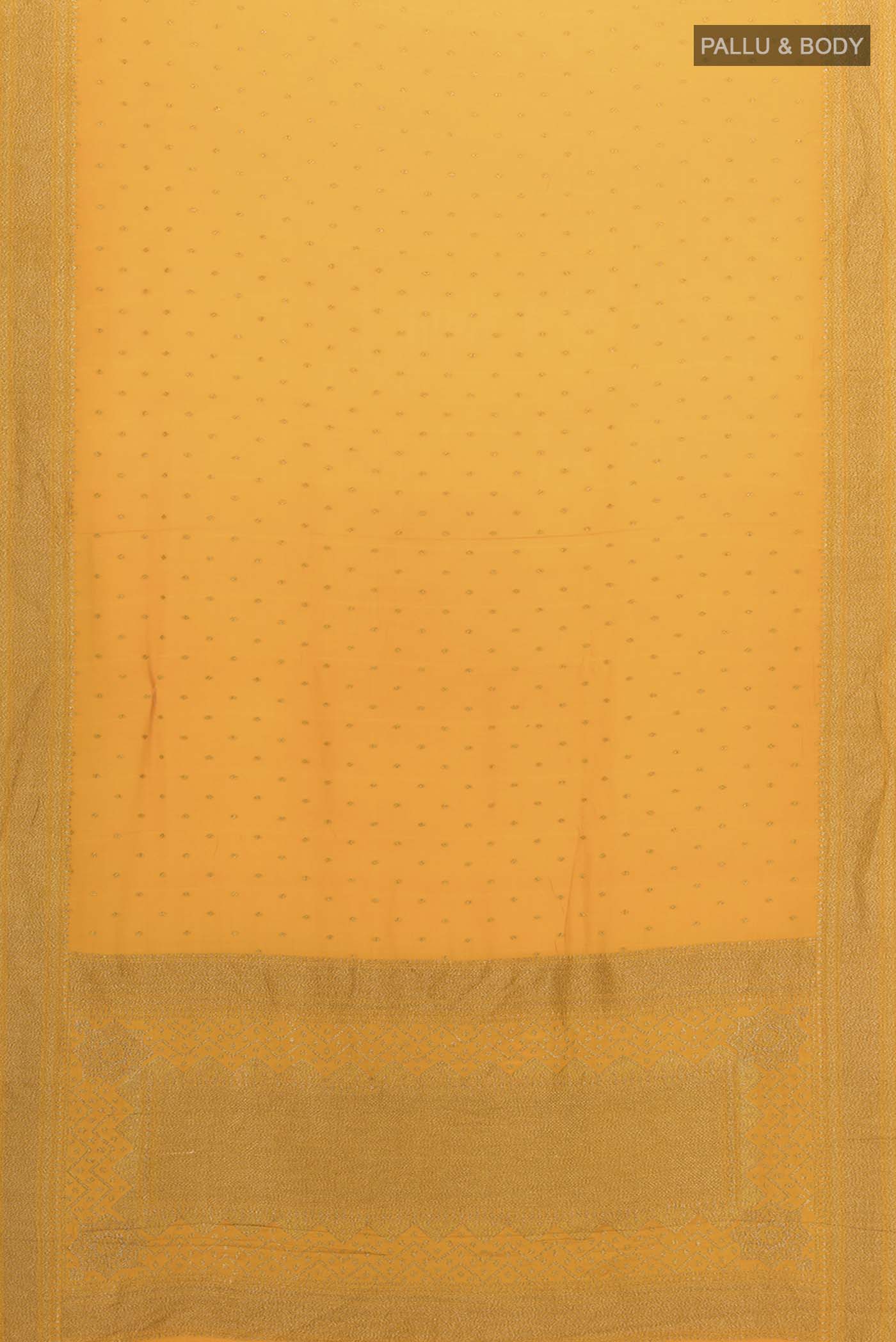 Mustard Banarasi Georgette Saree - Image 5