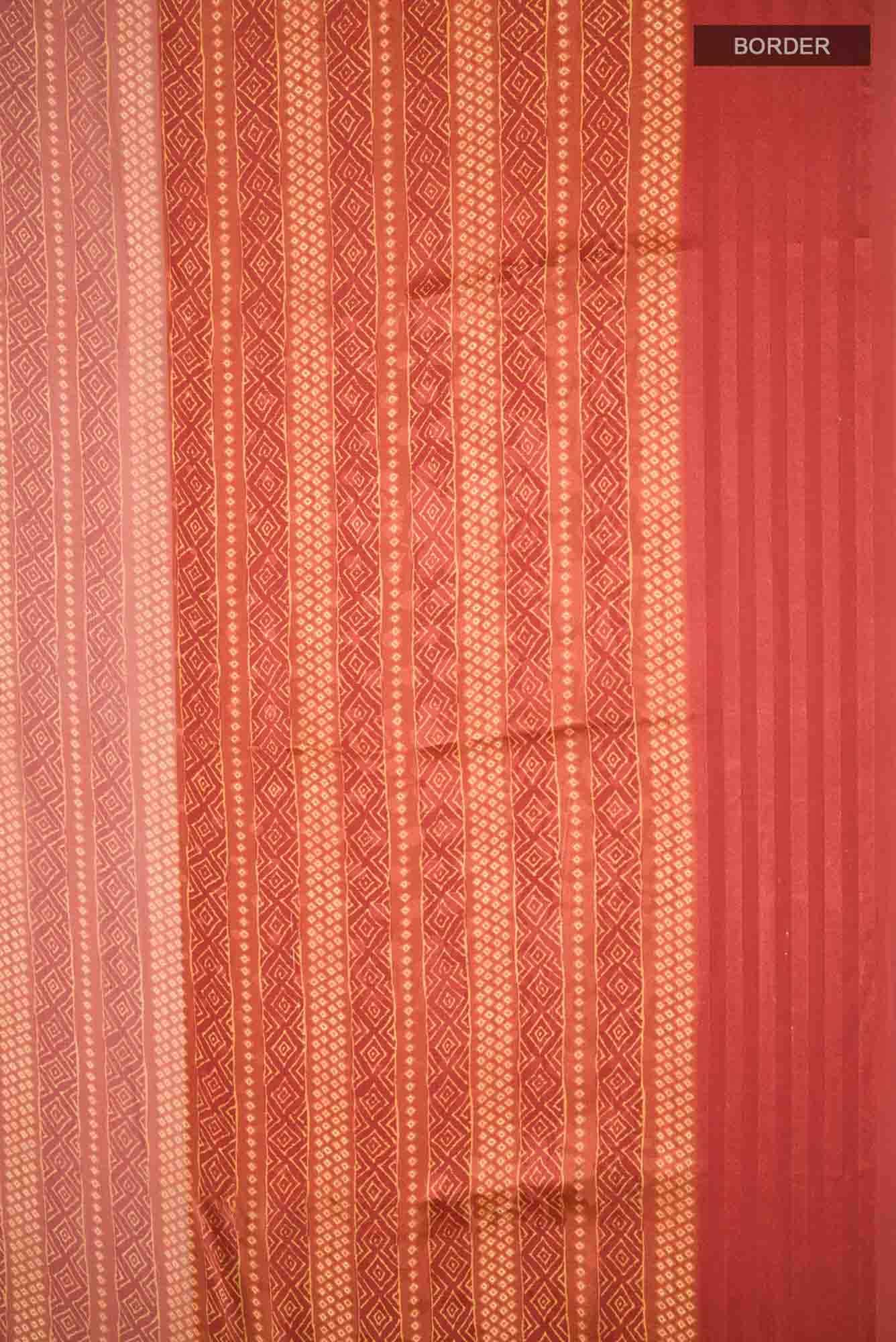 Rust Mysore Georgette Saree - Image 4