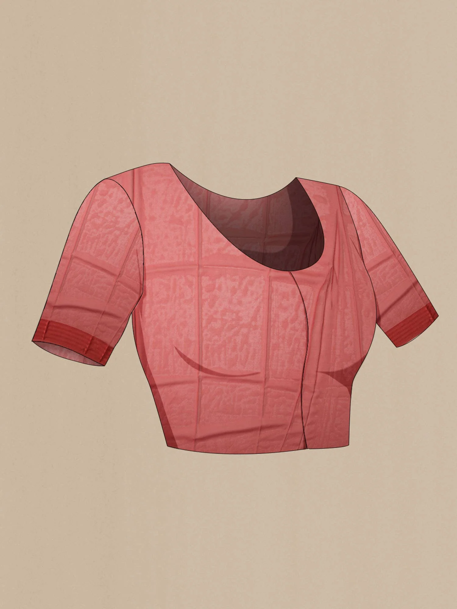Rust Mysore Georgette Saree - Image 5